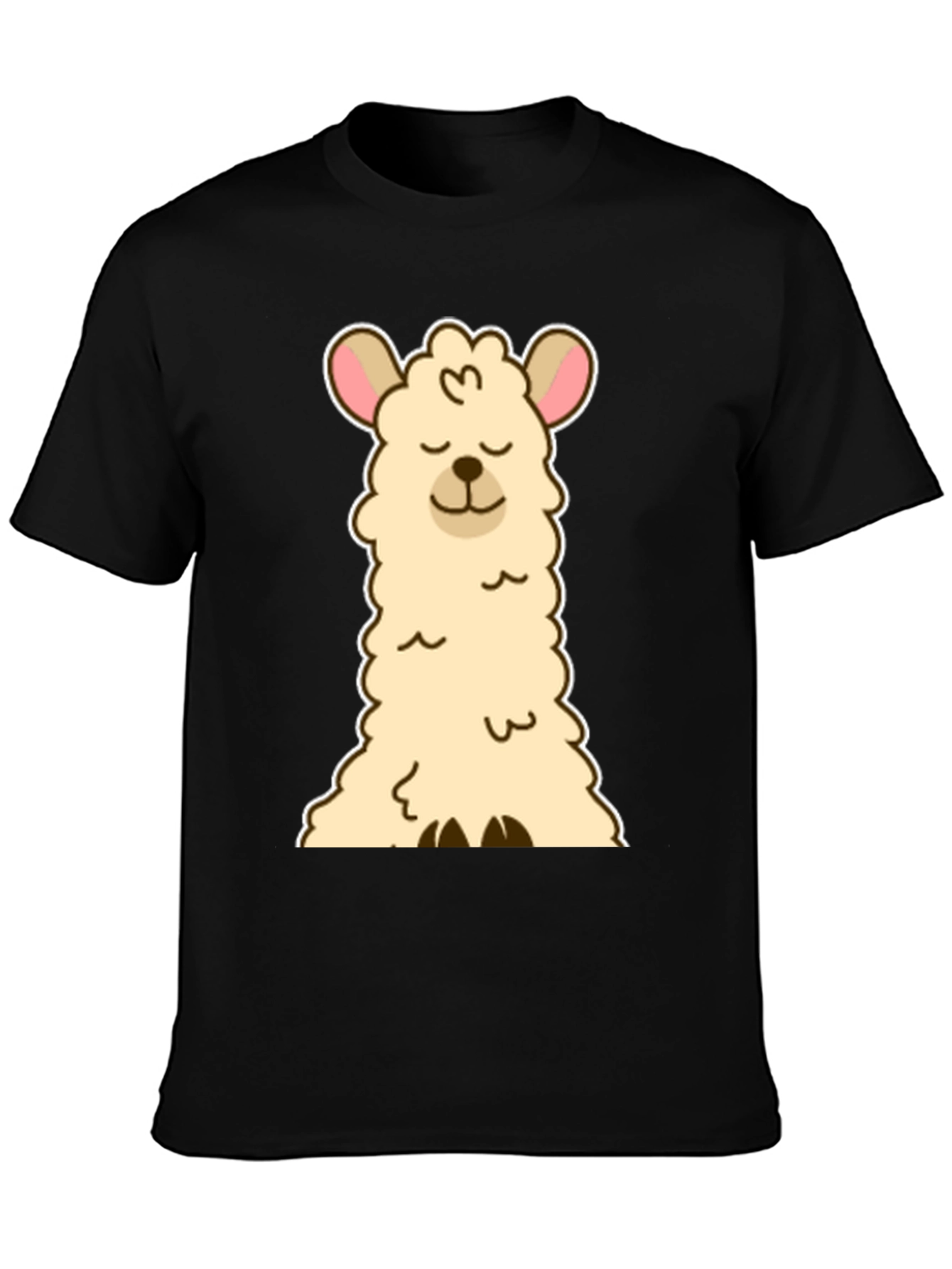Cute Llama Graphic Tee - Black Unisex T-Shirt