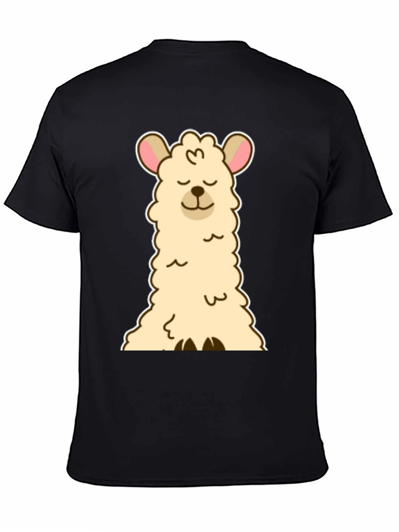 Cute Llama Graphic Tee - Black Unisex T-Shirt