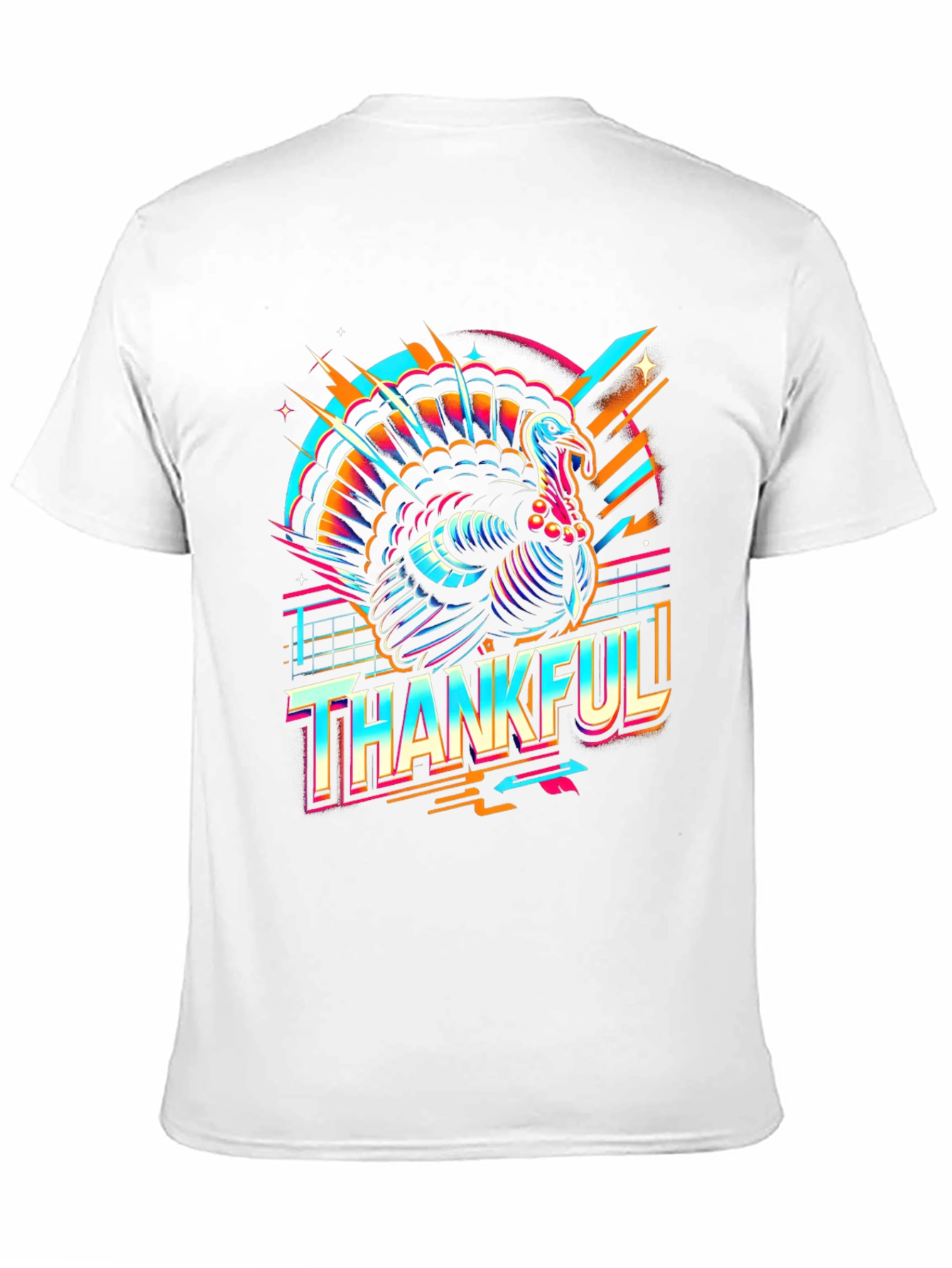 Thankful Turkey Graphic Tee - Retro Thanksgiving T-Shirt