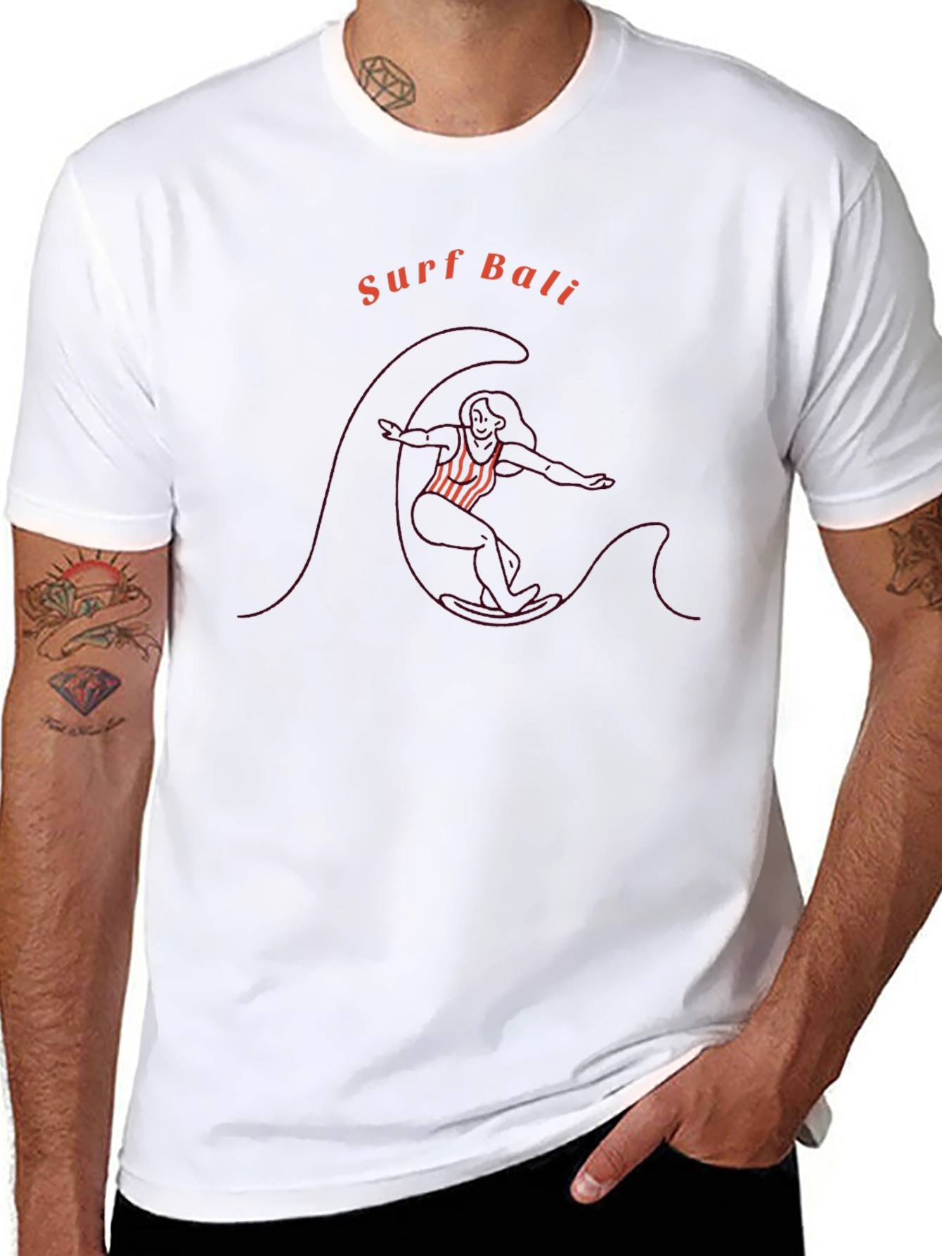 Surf Bali Graphic Tee - Black Cotton