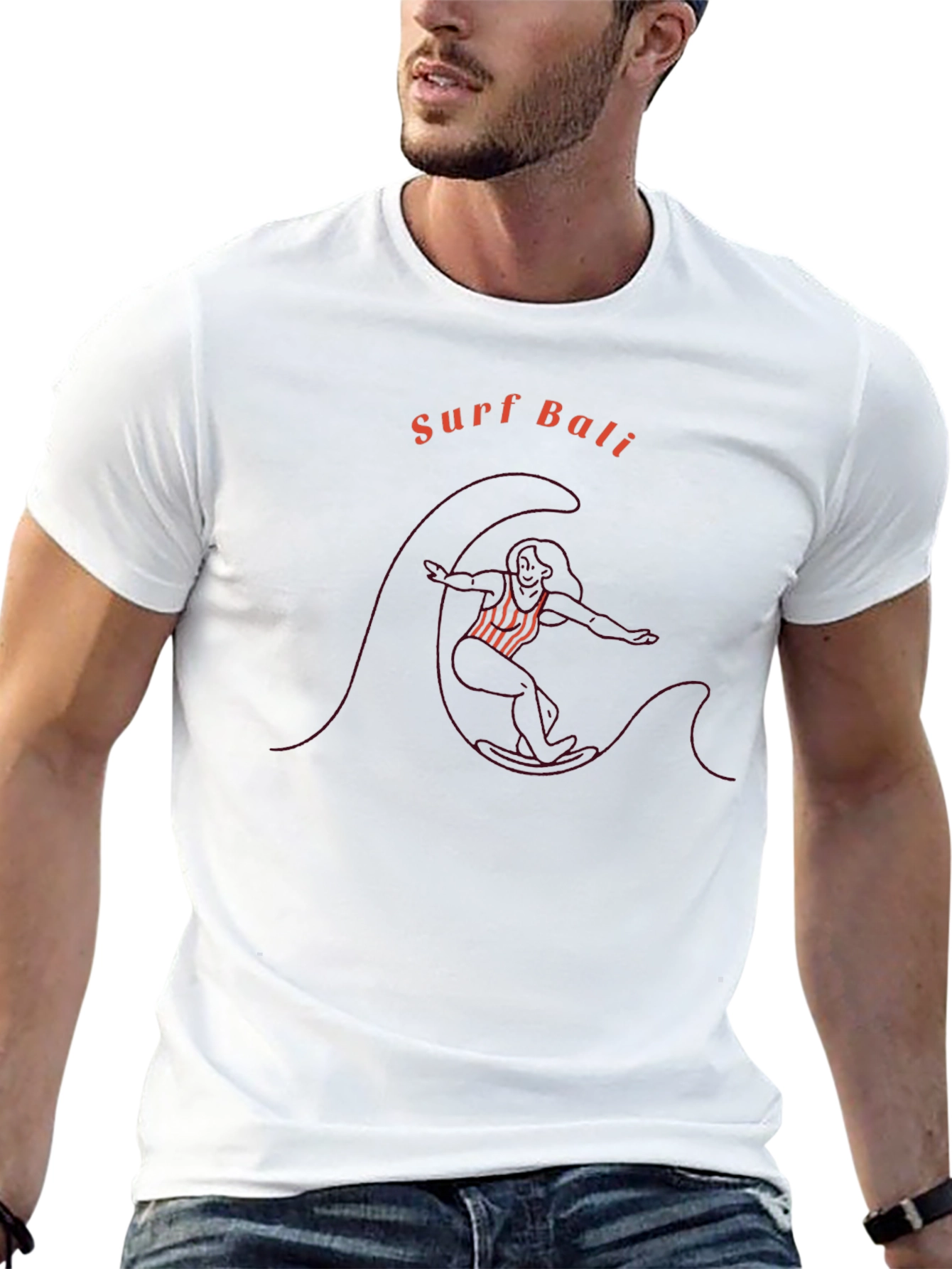 Surf Bali Graphic Tee - Black Cotton