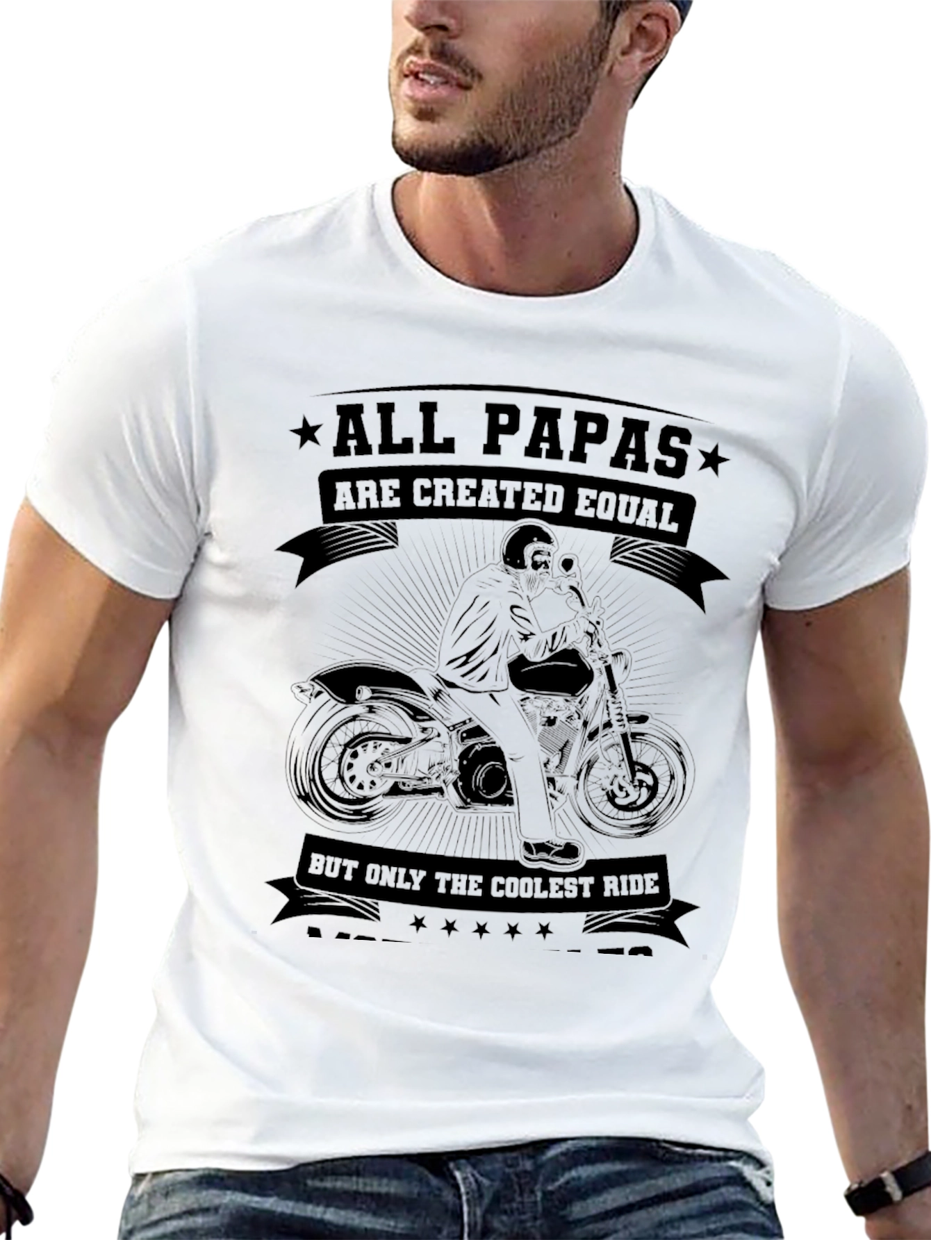All Papas Are Created Equal Biker T-Shirt