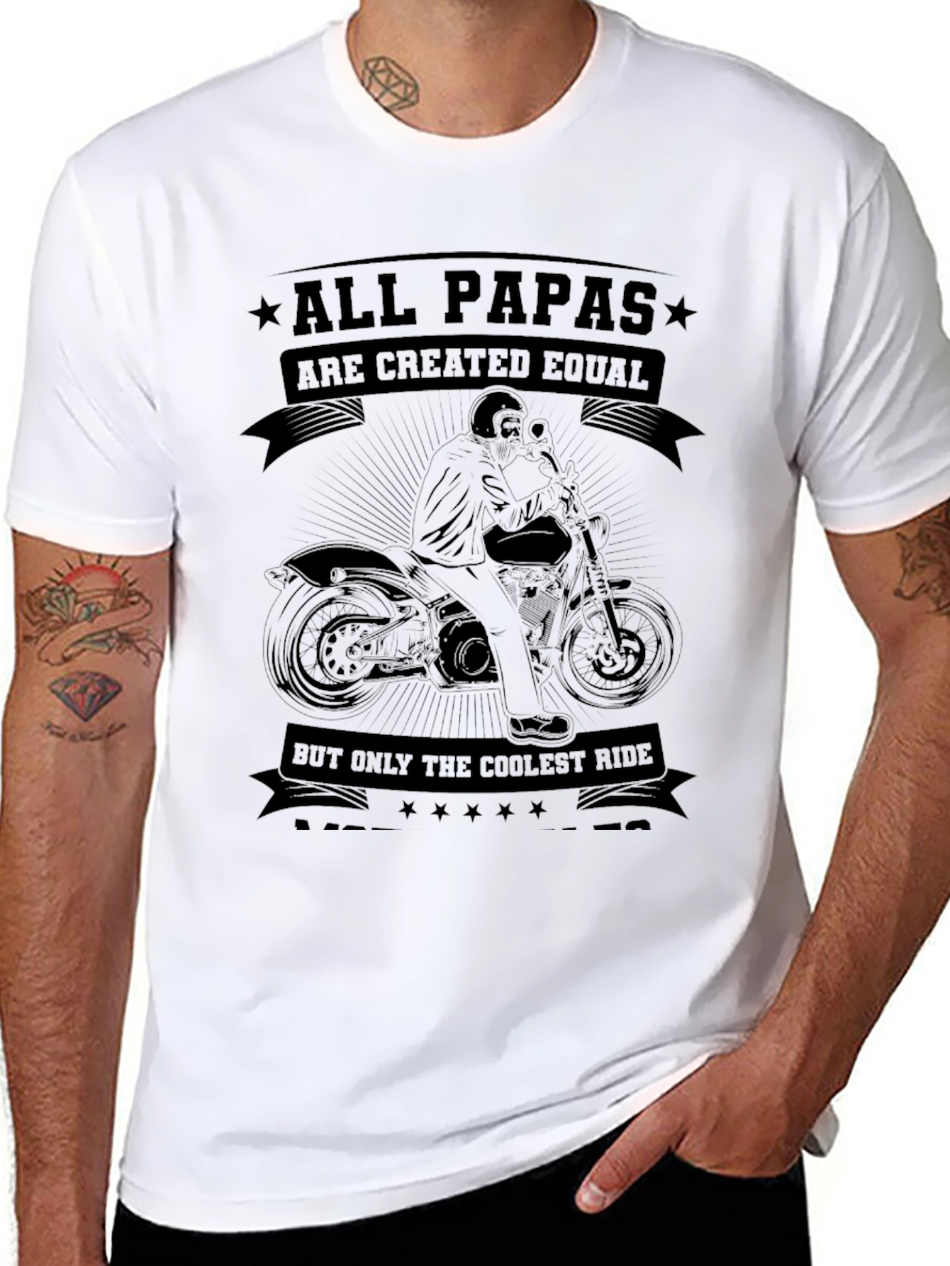 All Papas Are Created Equal Biker T-Shirt