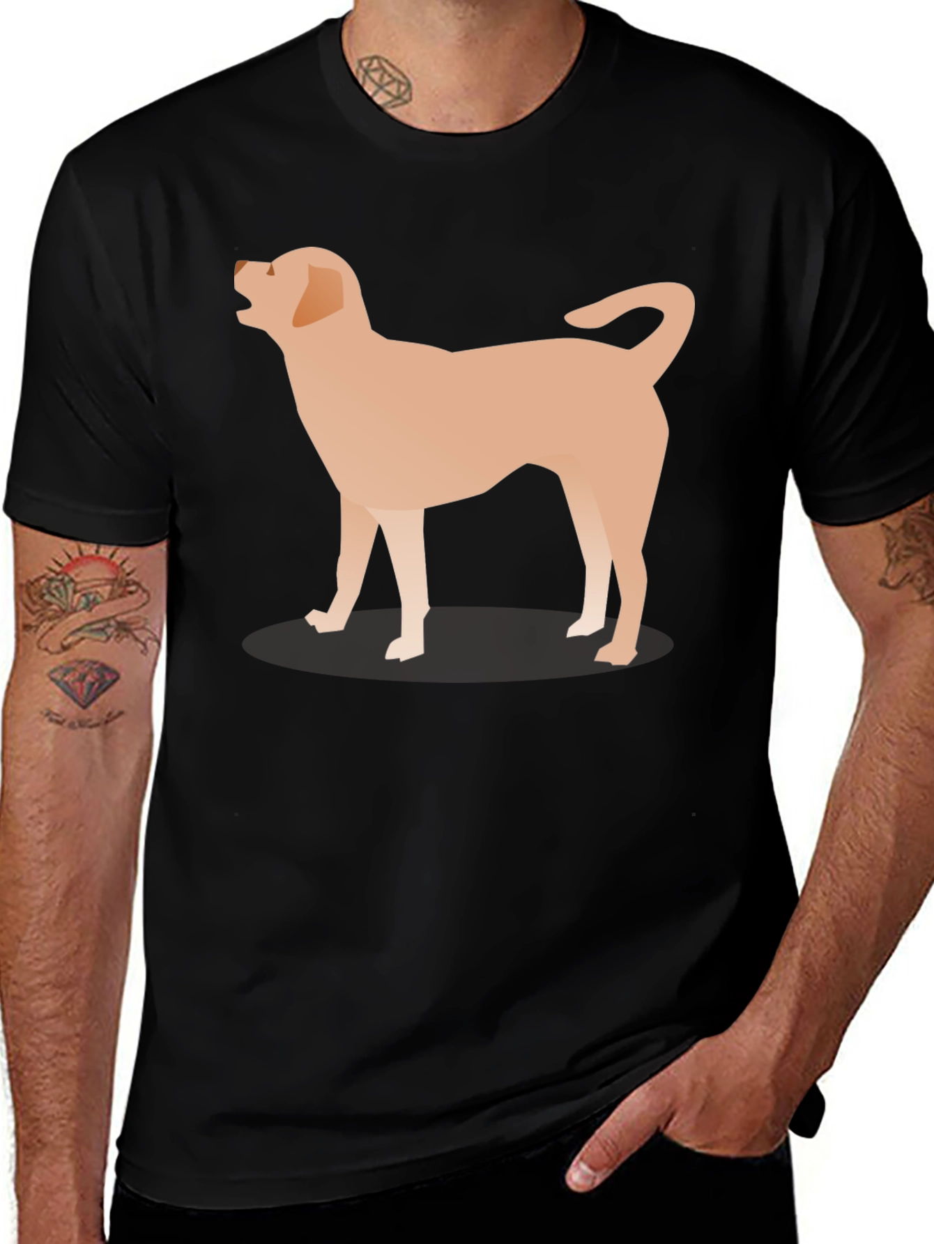 Dog Graphic T-Shirt - Mens Black Tee