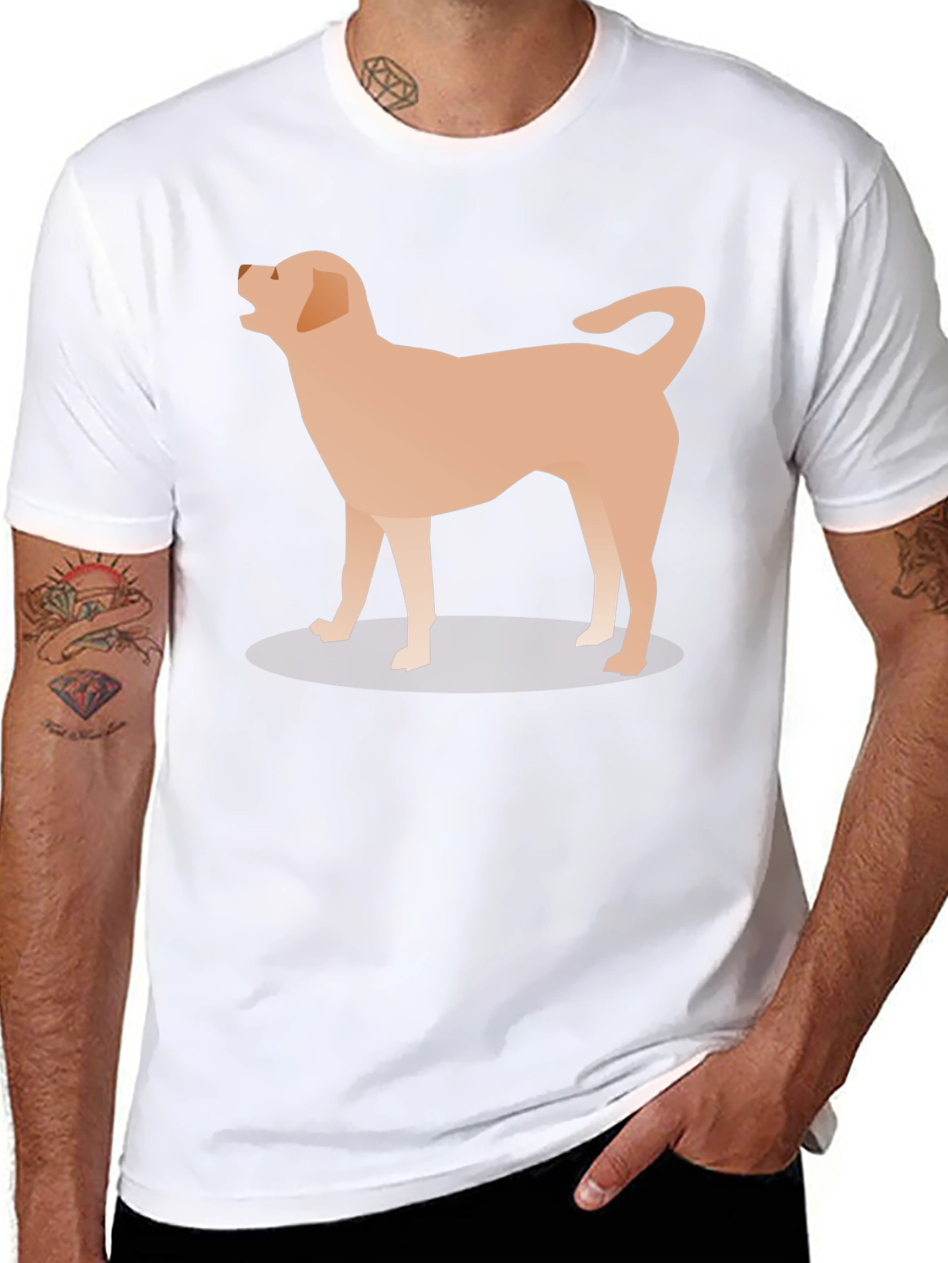 Dog Graphic T-Shirt - Mens Black Tee