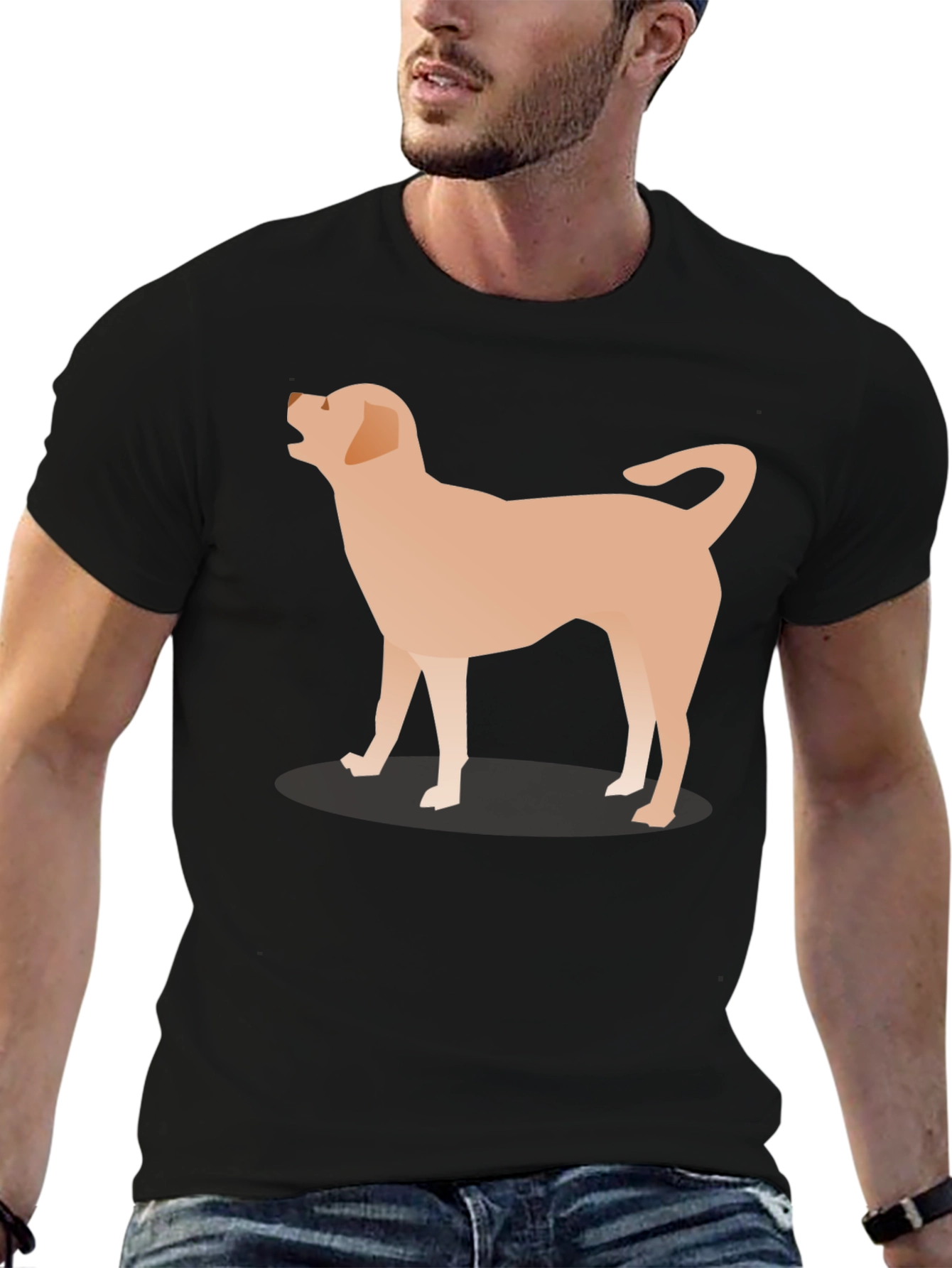 Dog Graphic T-Shirt - Mens Black Tee