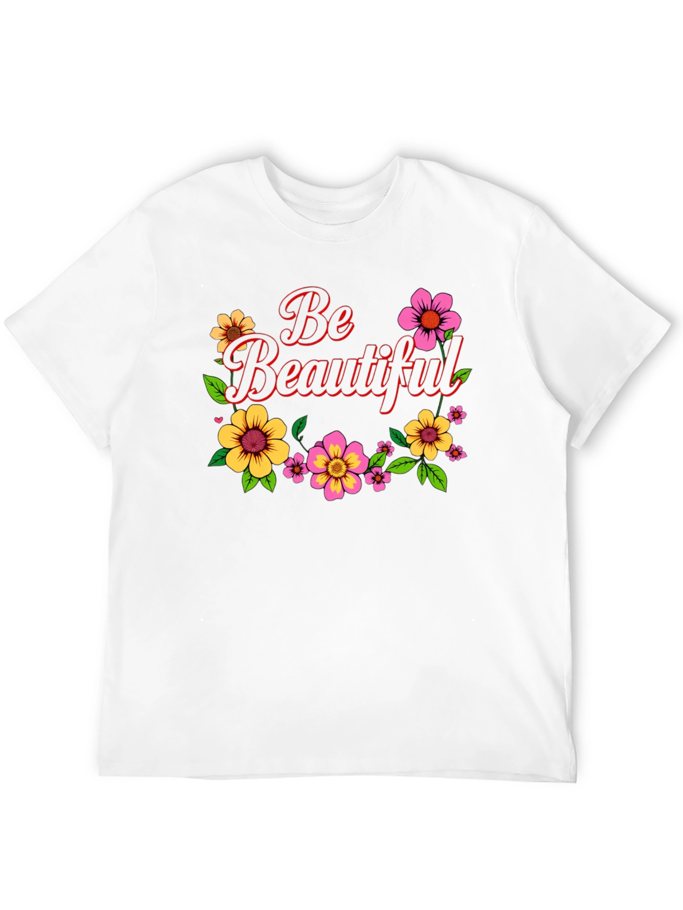 Be Beautiful Floral Graphic Black T-Shirt