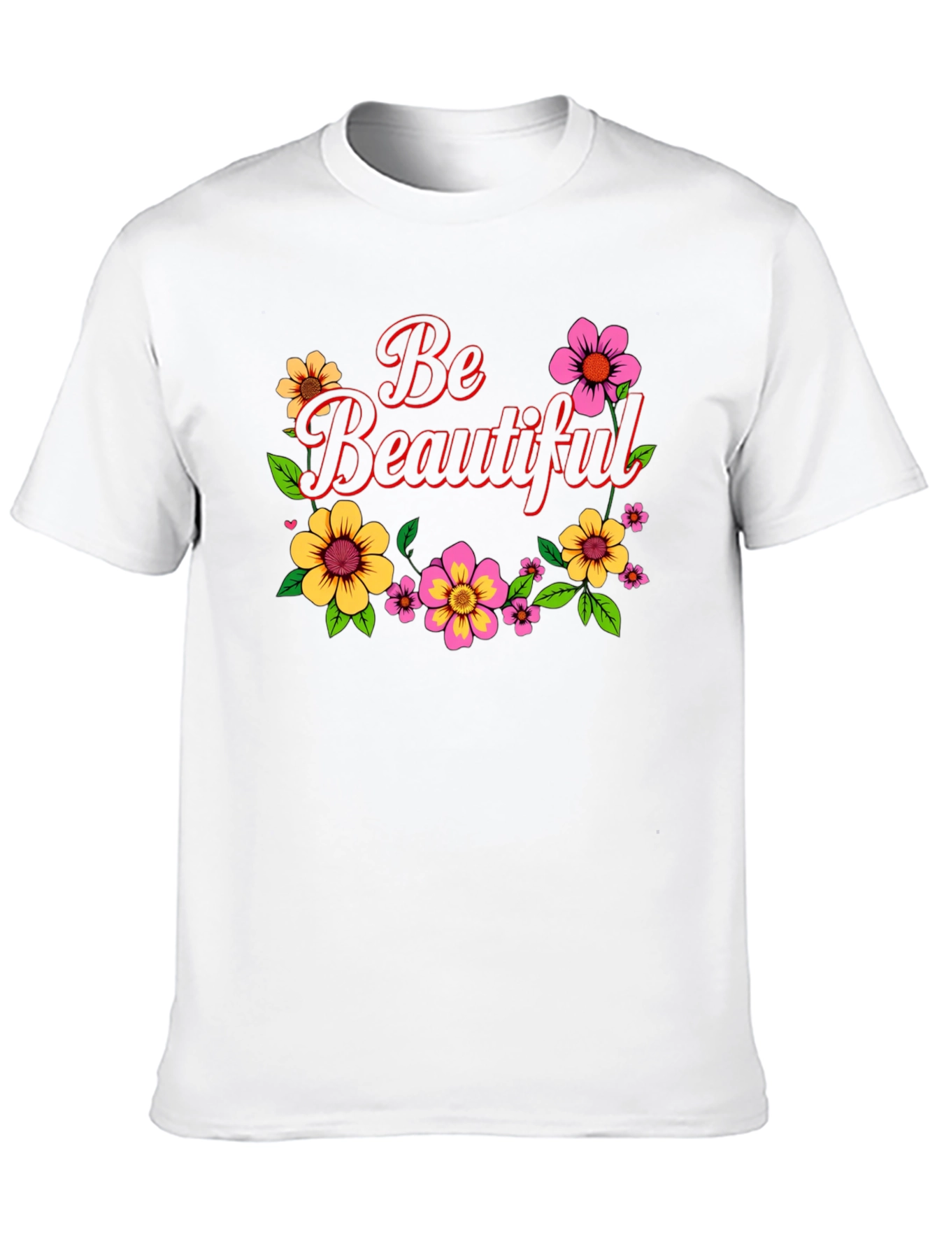 Be Beautiful Floral Graphic Black T-Shirt