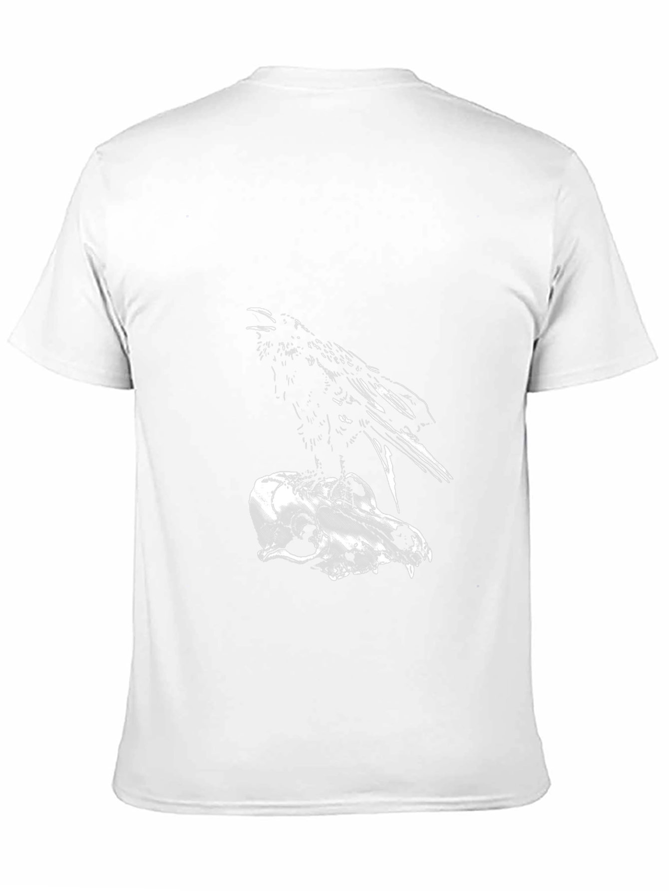 Raven on Skull Graphic Tee - Dark Gothic Style