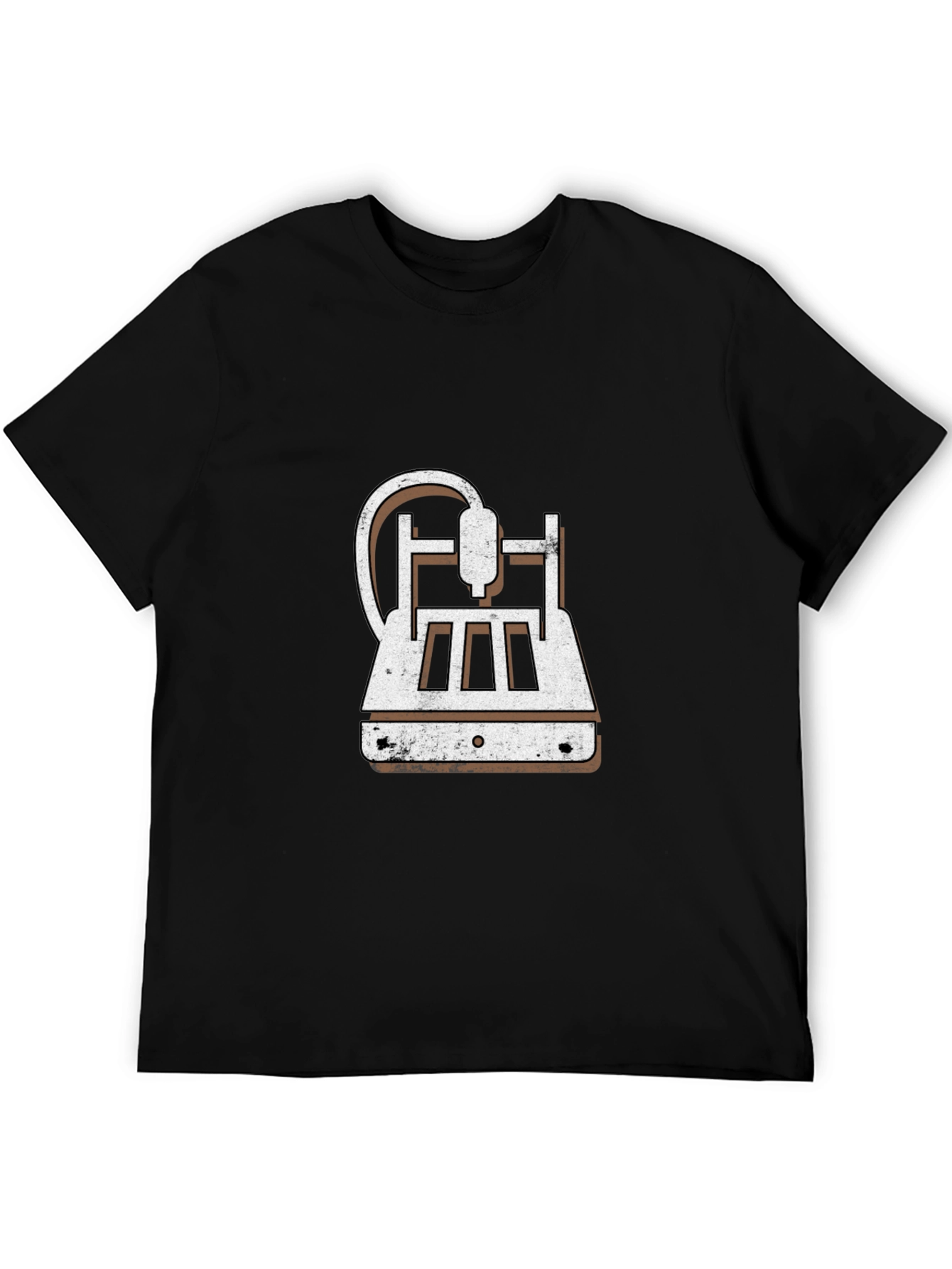 3D Printer Graphic Tee - Black Cotton Blend