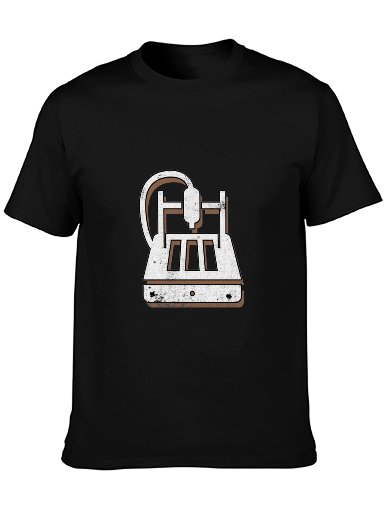 3D Printer Graphic Tee - Black Cotton Blend
