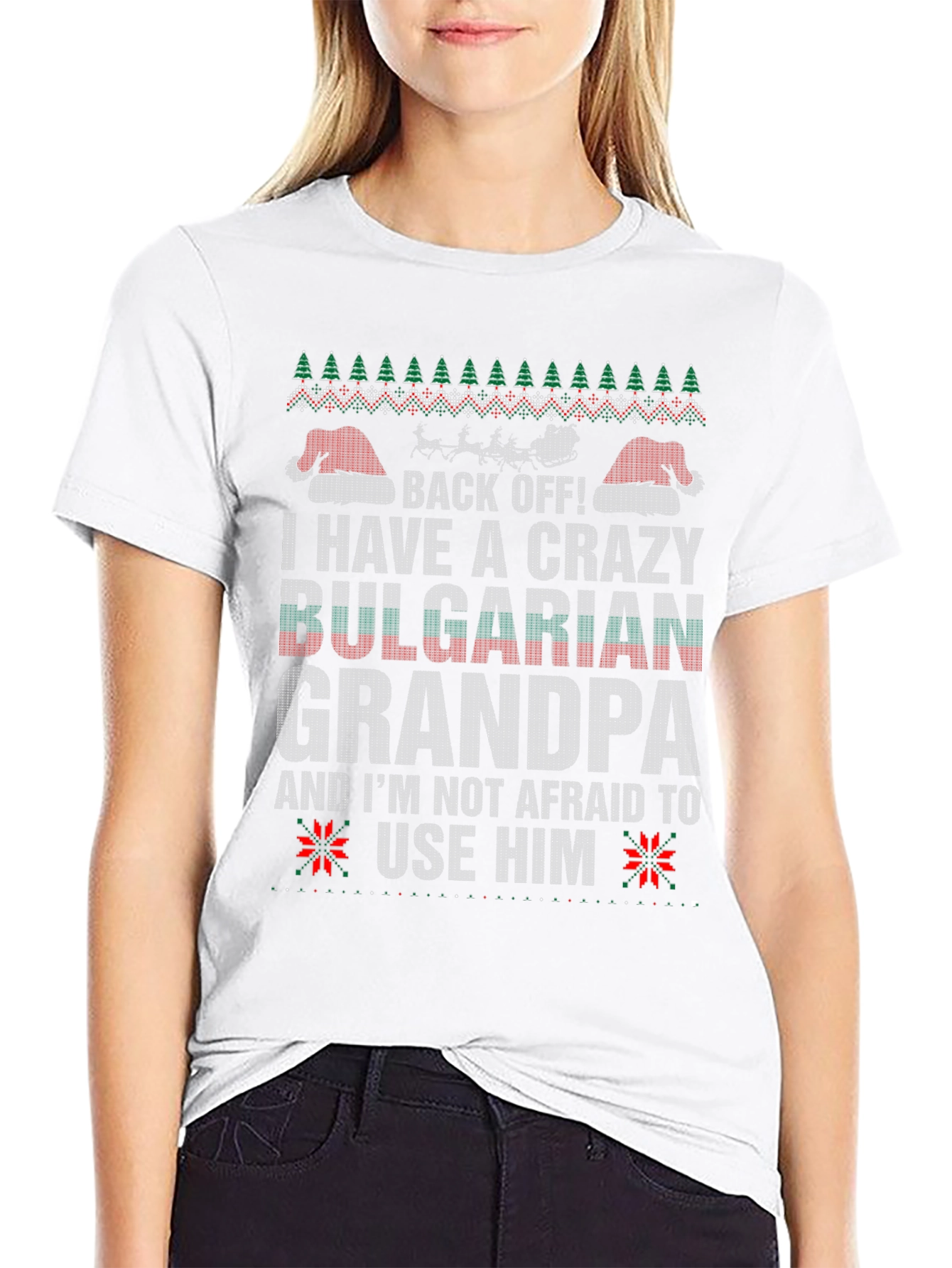Crazy Bulgarian Grandpa T-Shirt - Ugly Christmas Sweater Style