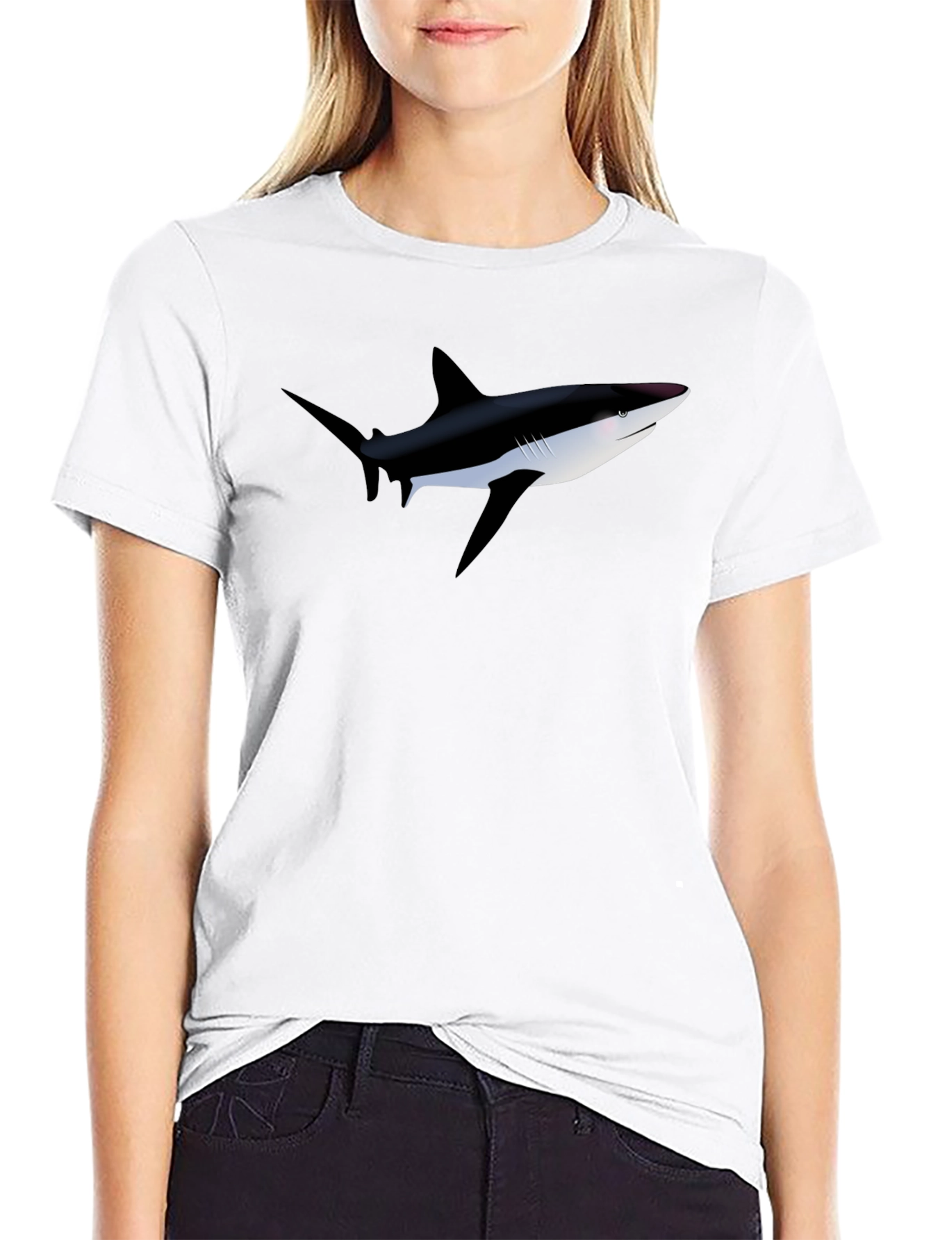 Shark Graphic Black T-Shirt - Mens Casual Wear