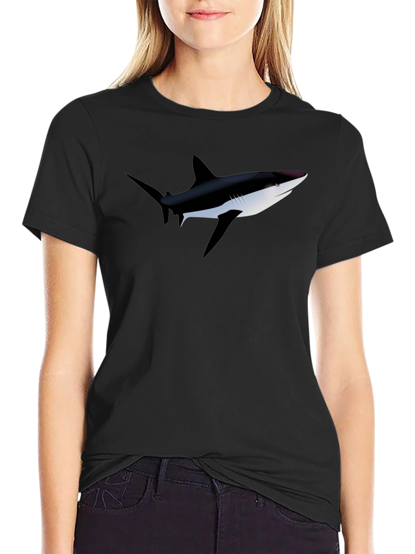Shark Graphic Black T-Shirt - Mens Casual Wear