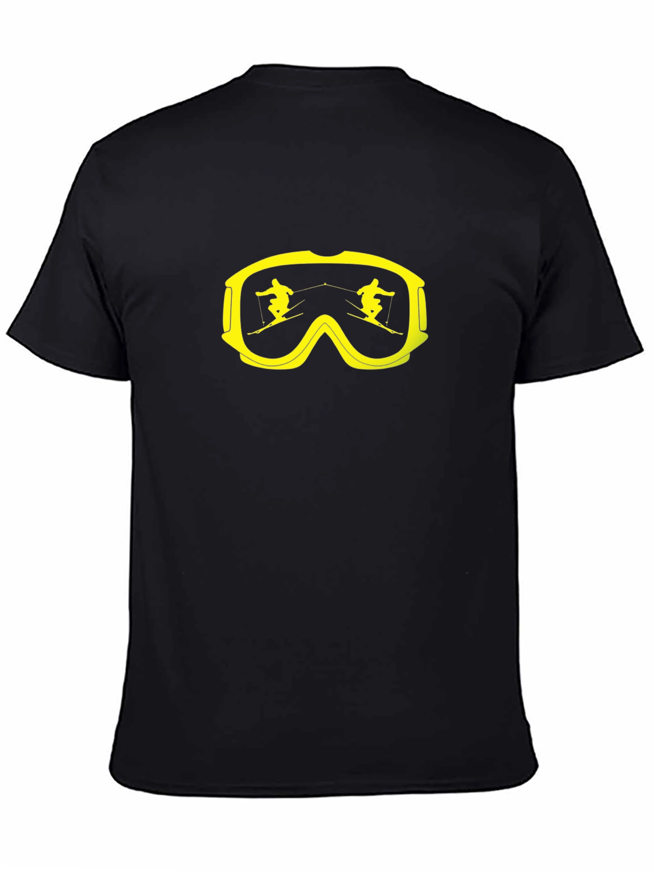 Ski Goggles Graphic Tee - Black Cotton T-Shirt