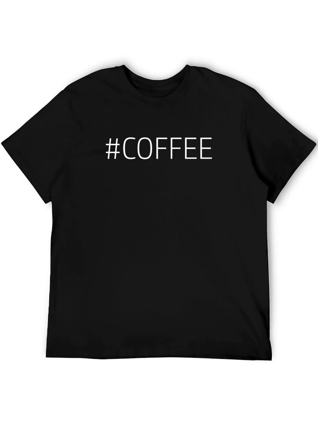 #Coffee T-Shirt - Black Short Sleeve Casual
