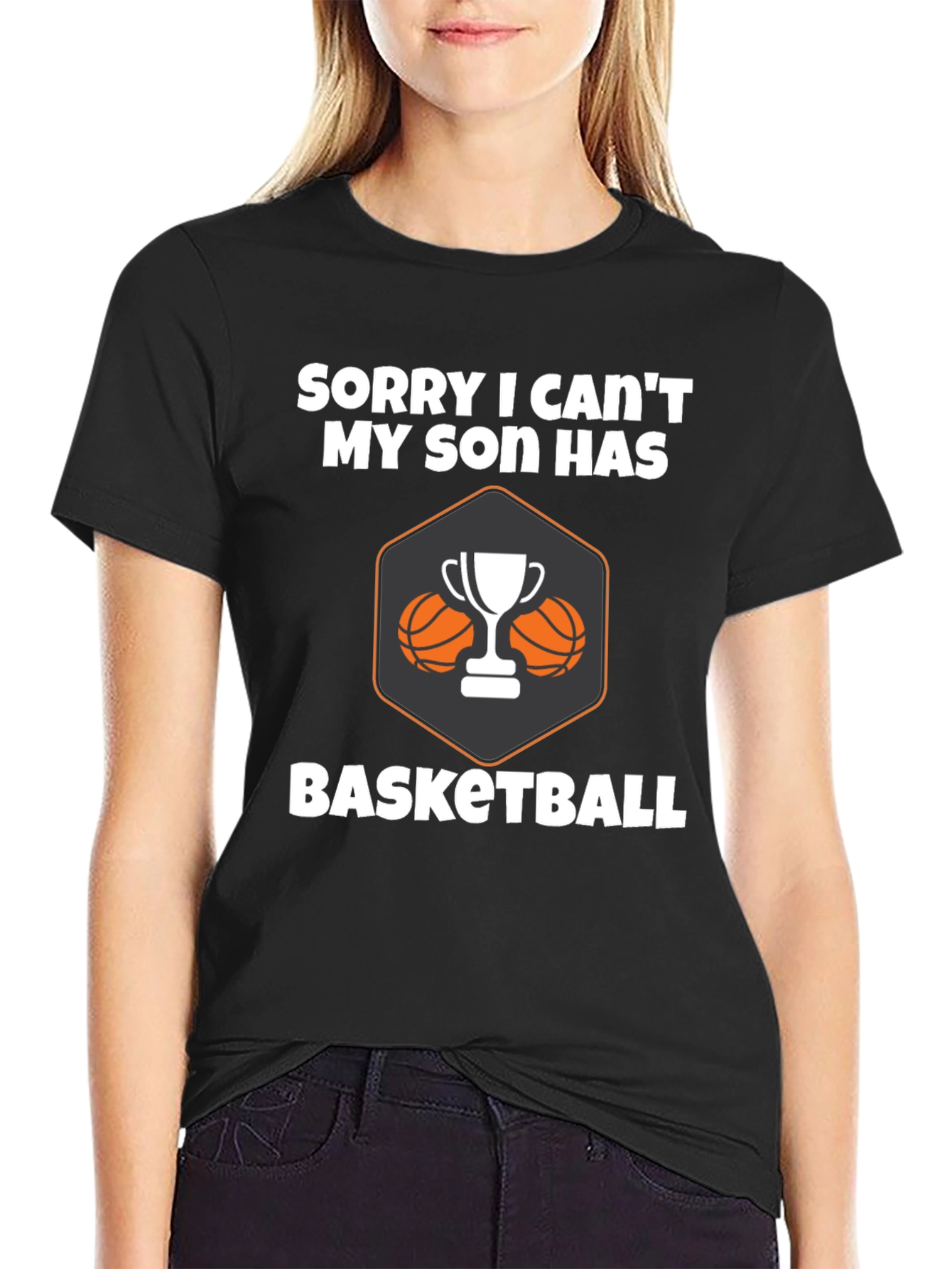 Basketball Son Graphic Tee - Black Cotton T-Shirt