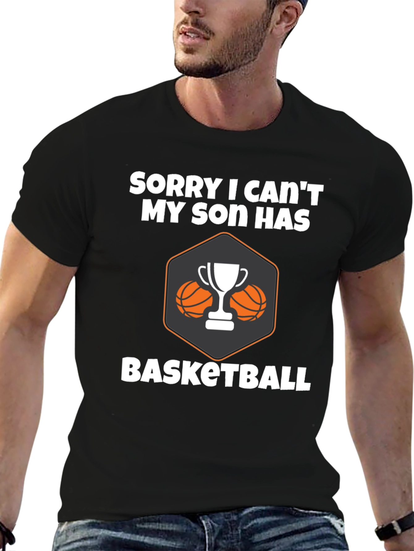 Basketball Son Graphic Tee - Black Cotton T-Shirt