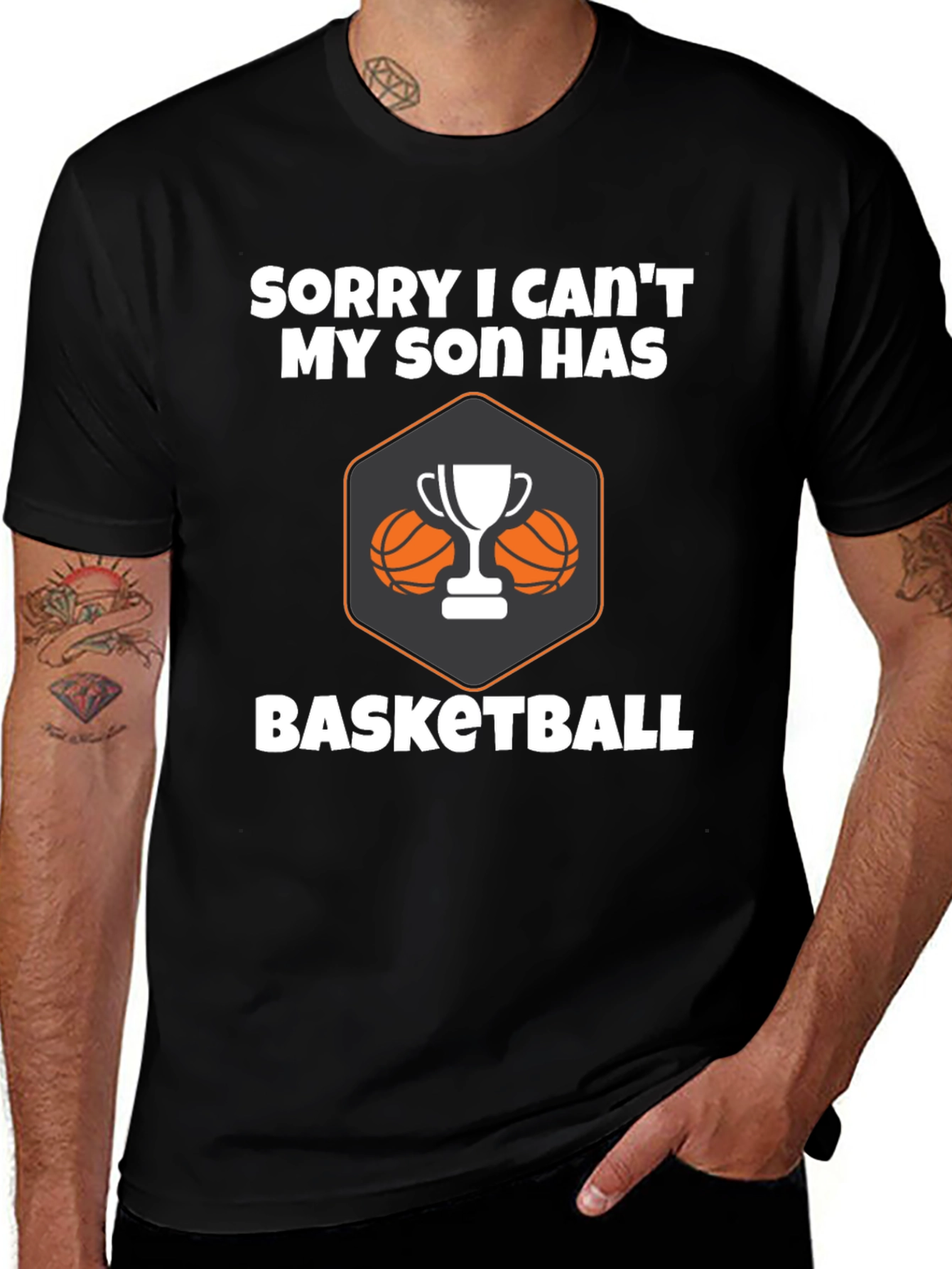 Basketball Son Graphic Tee - Black Cotton T-Shirt