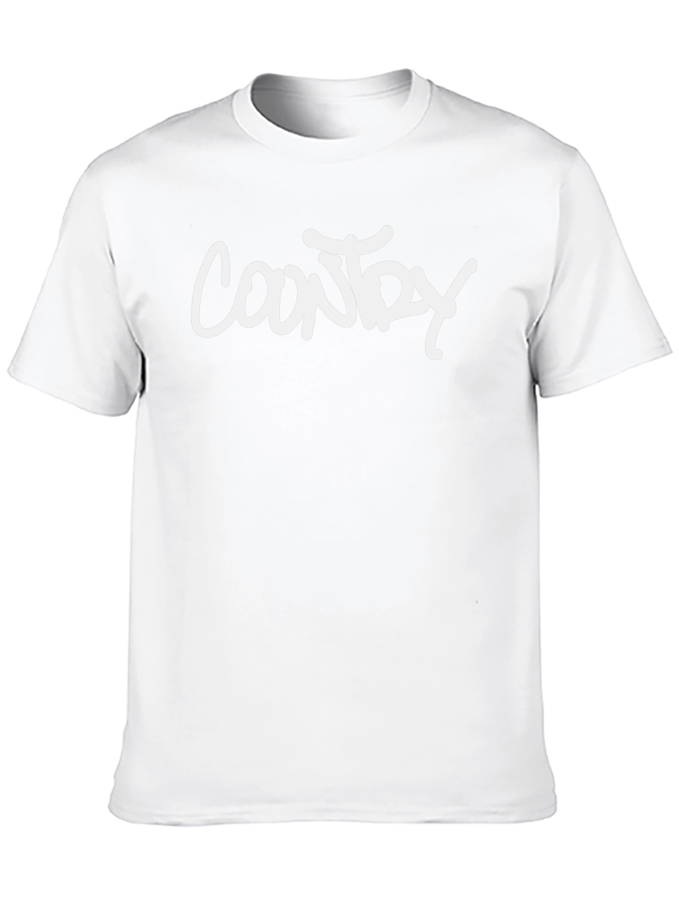 Country White Text Graphic Black T-Shirt