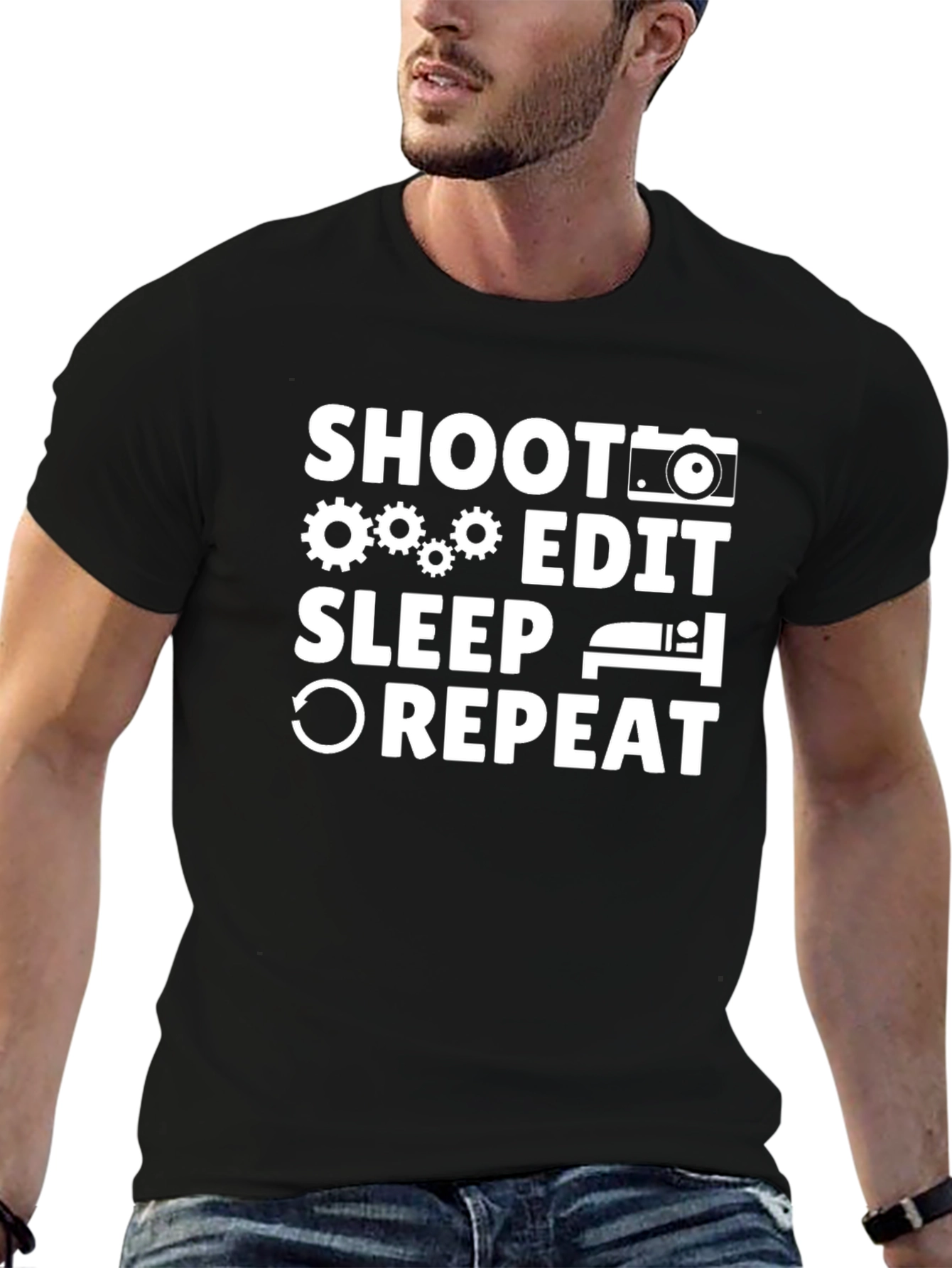 Shoot Edit Sleep Repeat Photographer T-Shirt