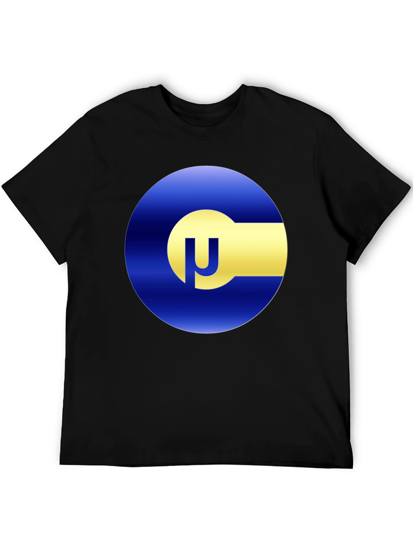 Blue & Gold Circle Logo Black T-Shirt