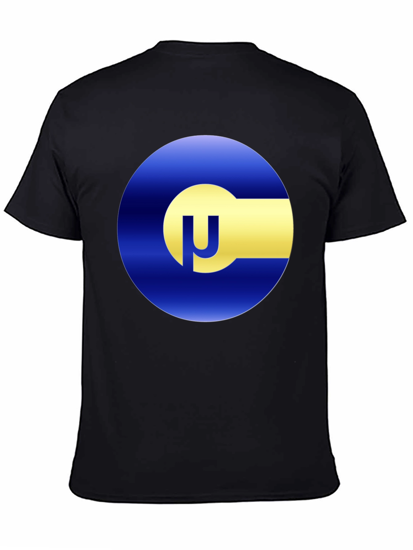 Blue & Gold Circle Logo Black T-Shirt