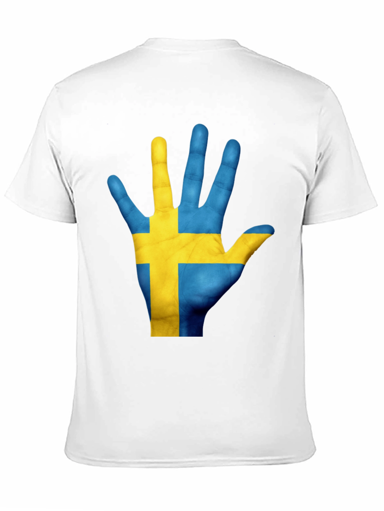 Sweden Flag Hand T-Shirt - Black