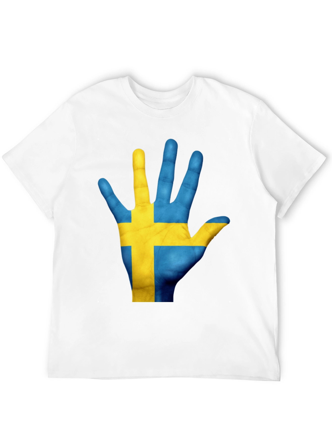 Sweden Flag Hand T-Shirt - Black