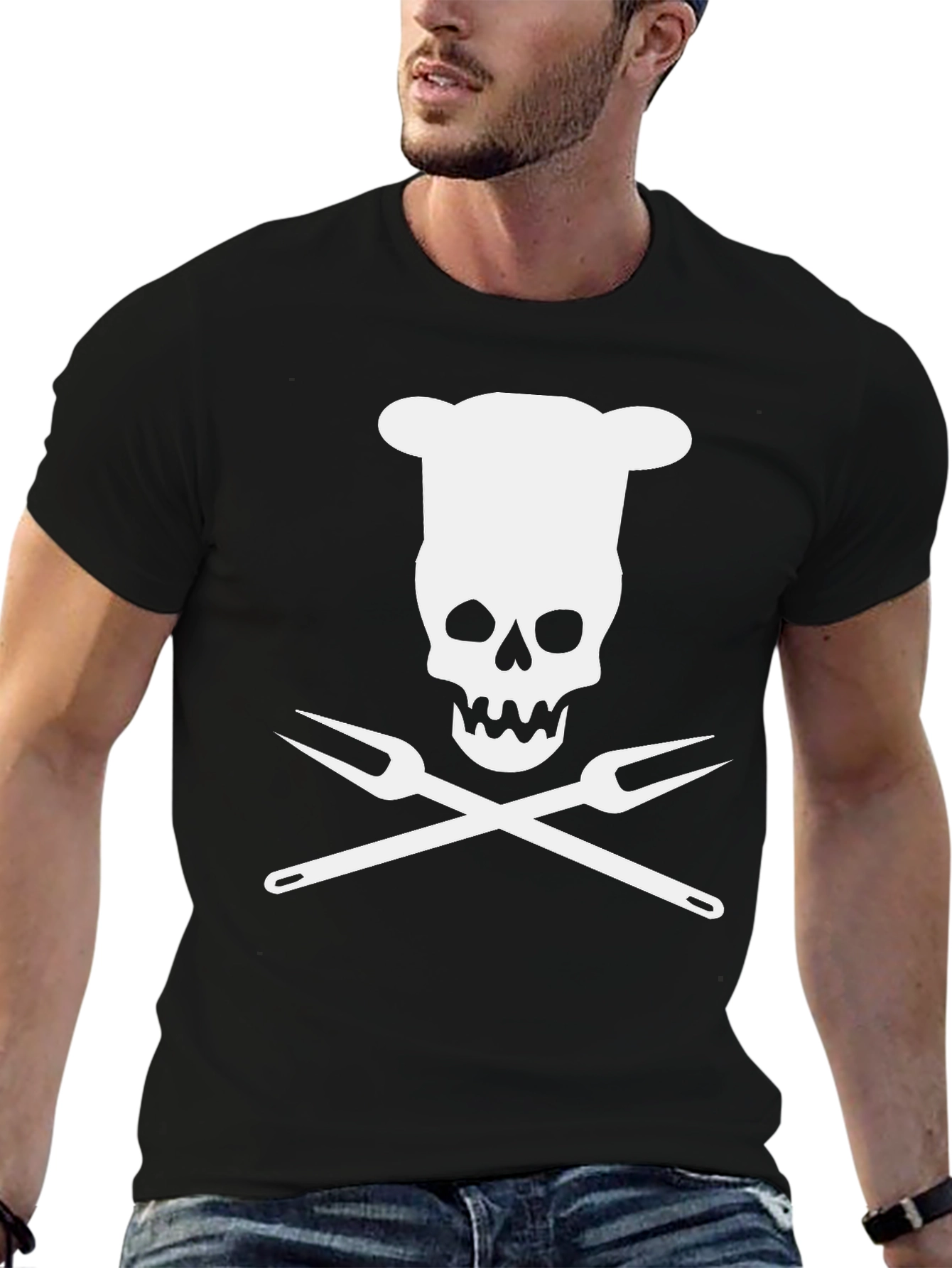 Chef Skull T-Shirt - Culinary Pirate Design