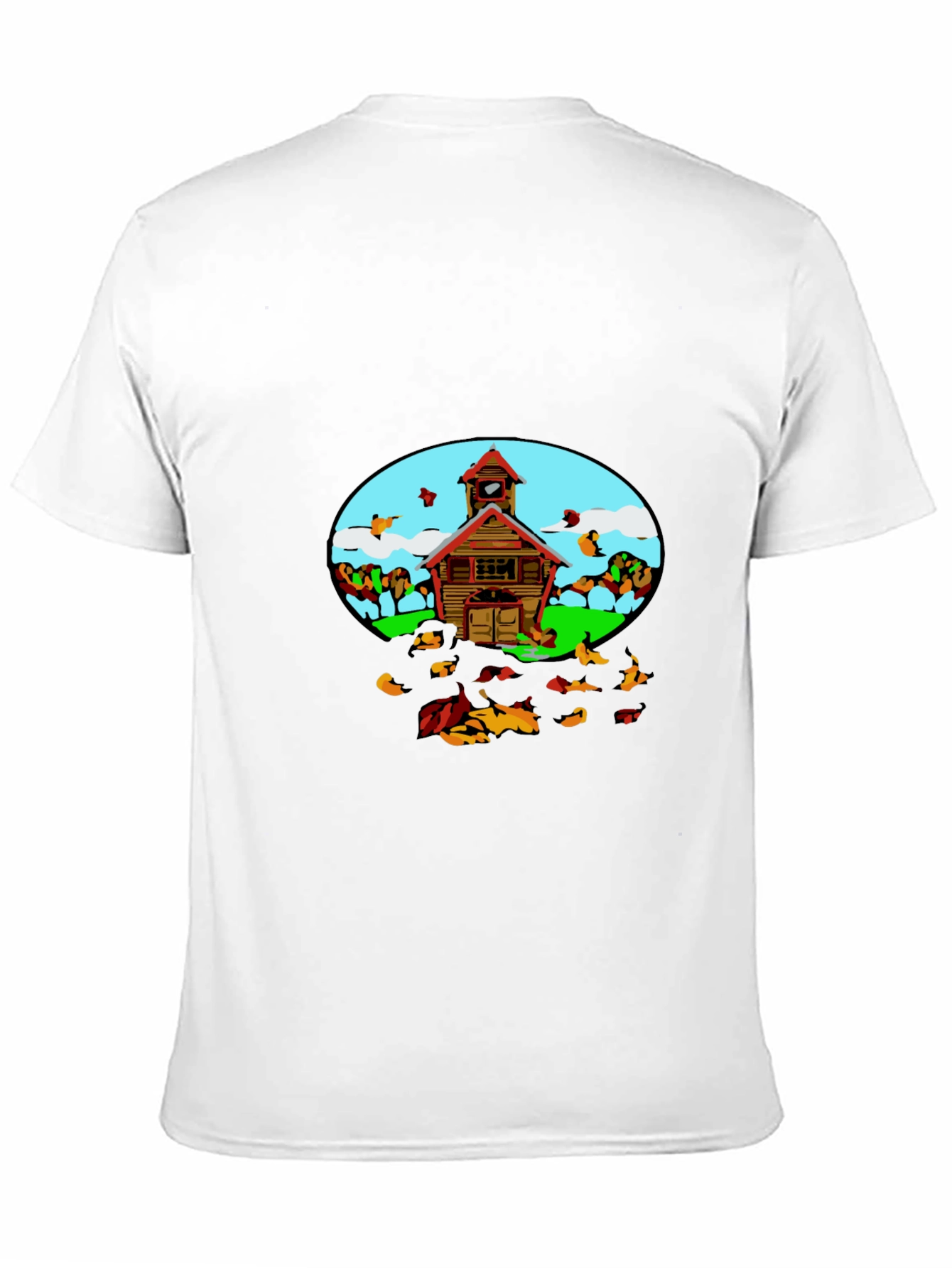 Cartoon Schoolhouse T-Shirt - Fun Graphic Tee