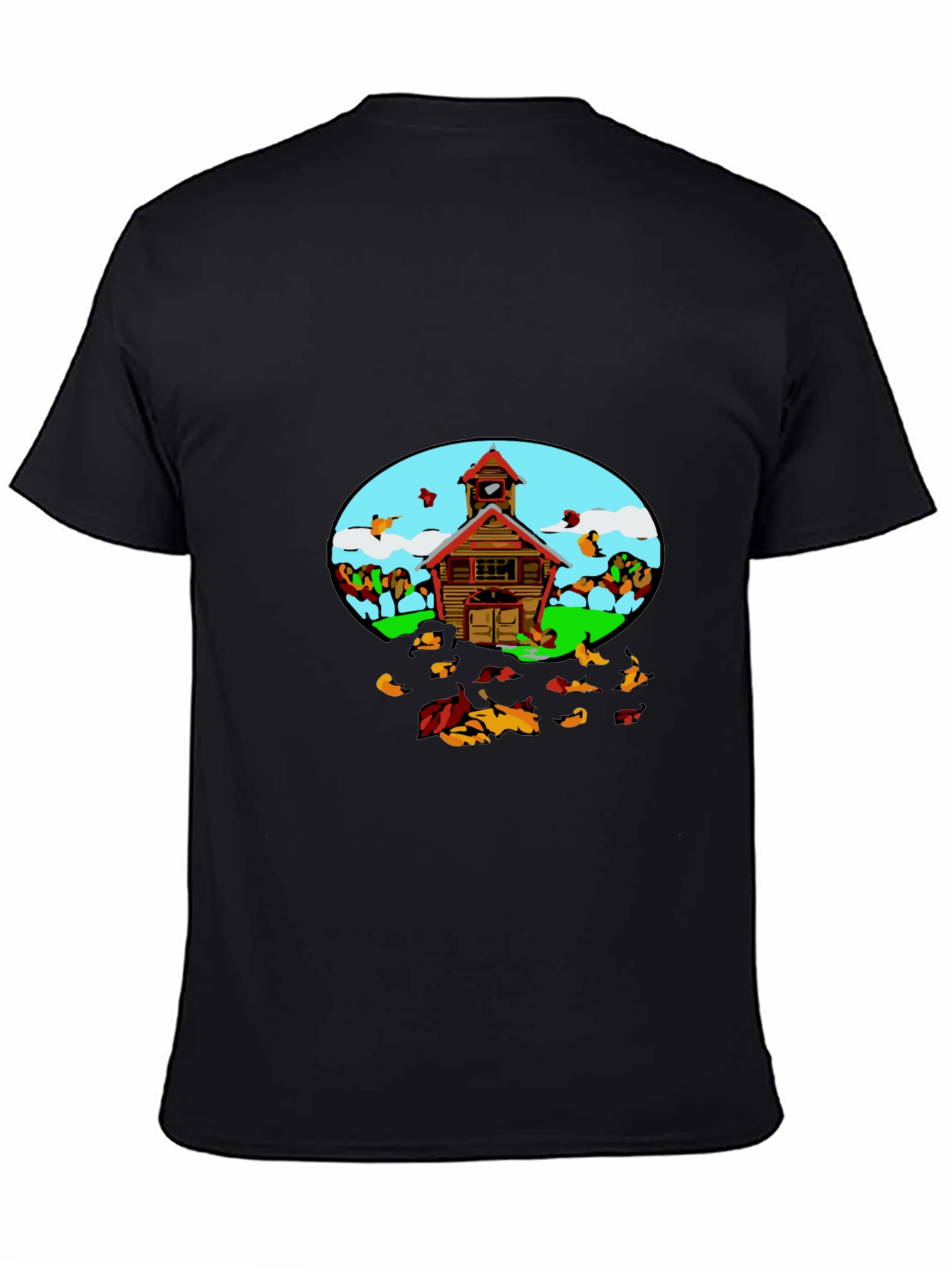 Cartoon Schoolhouse T-Shirt - Fun Graphic Tee