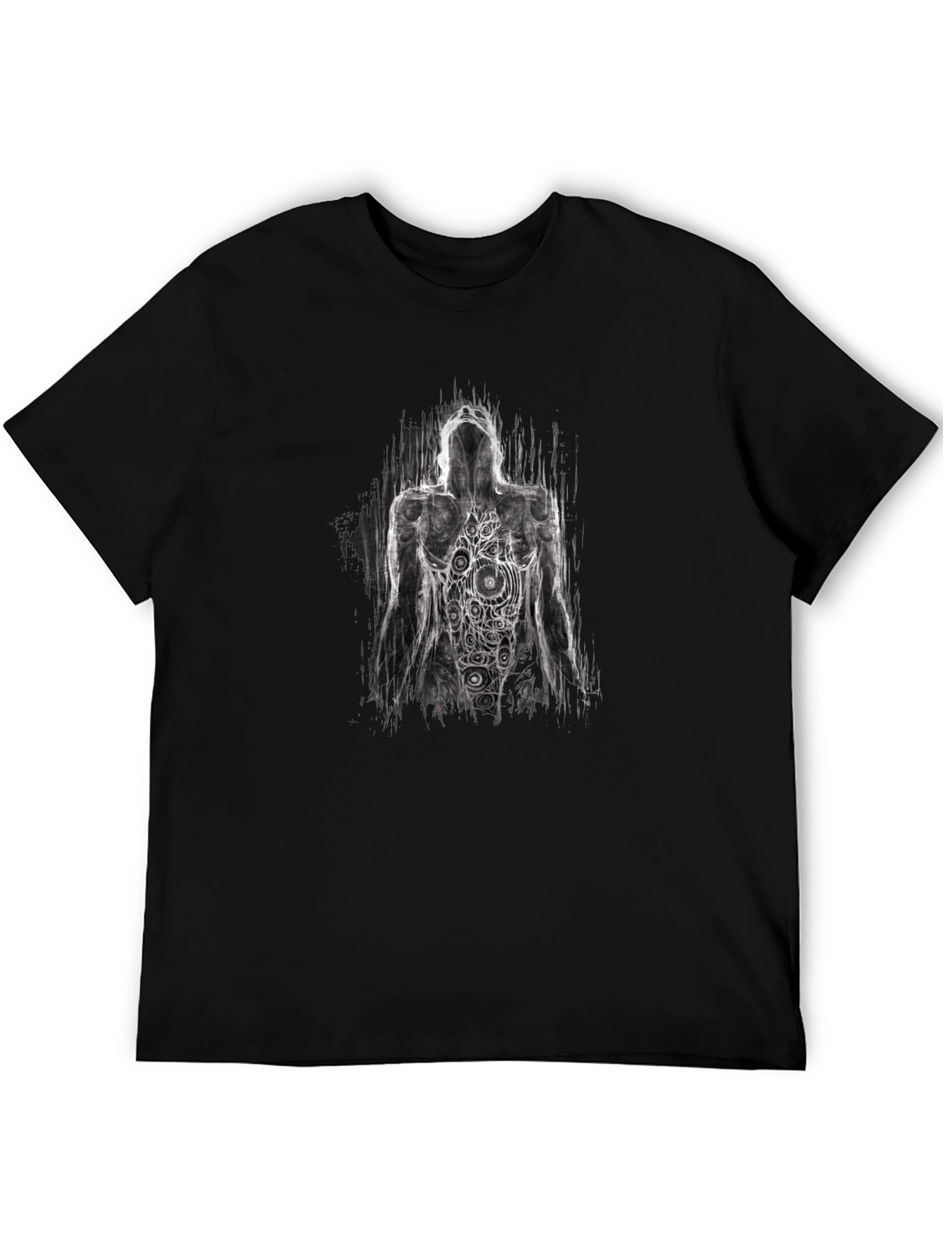 Abstract Figure Graphic Tee - Artistic Black T-Shirt