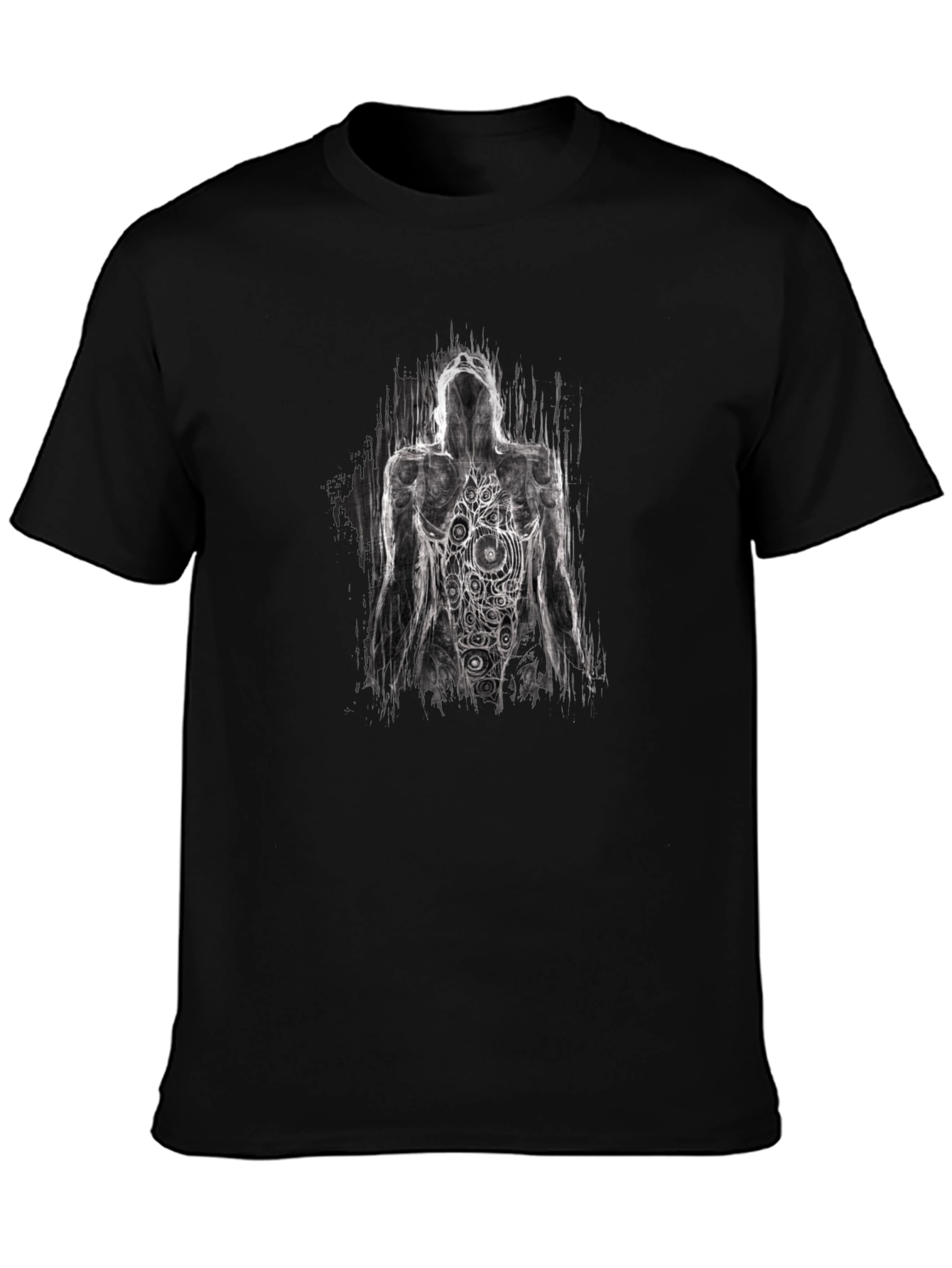 Abstract Figure Graphic Tee - Artistic Black T-Shirt