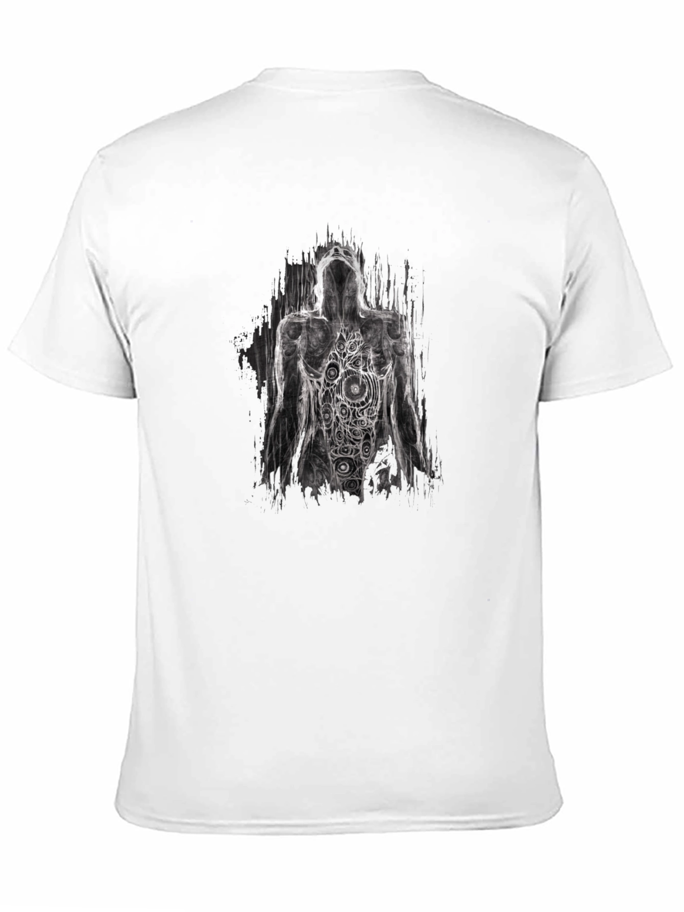 Abstract Figure Graphic Tee - Artistic Black T-Shirt