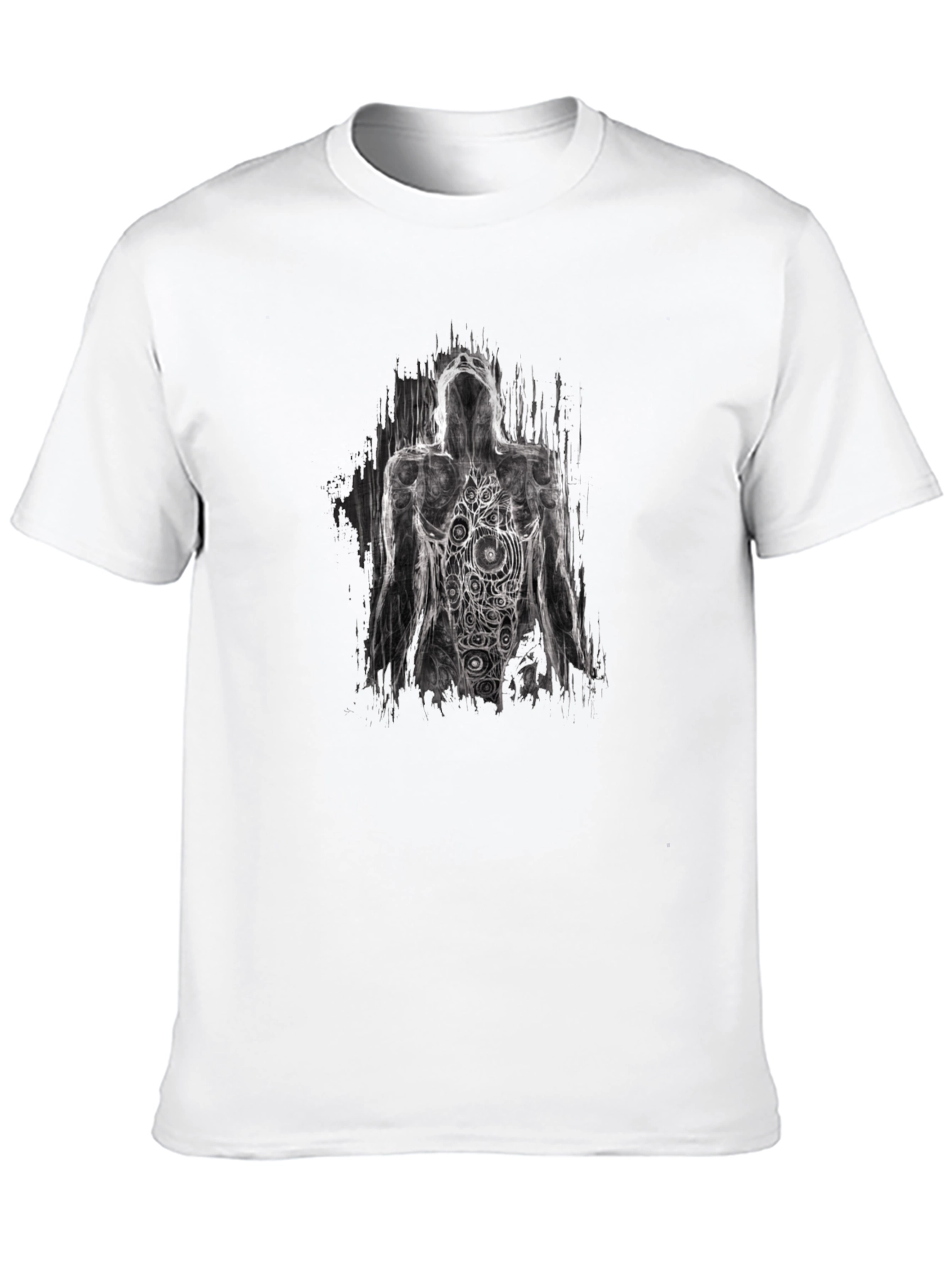 Abstract Figure Graphic Tee - Artistic Black T-Shirt