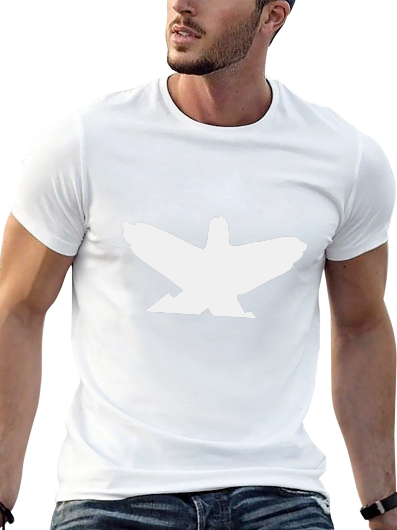 Black T-Shirt with Bird Graphic