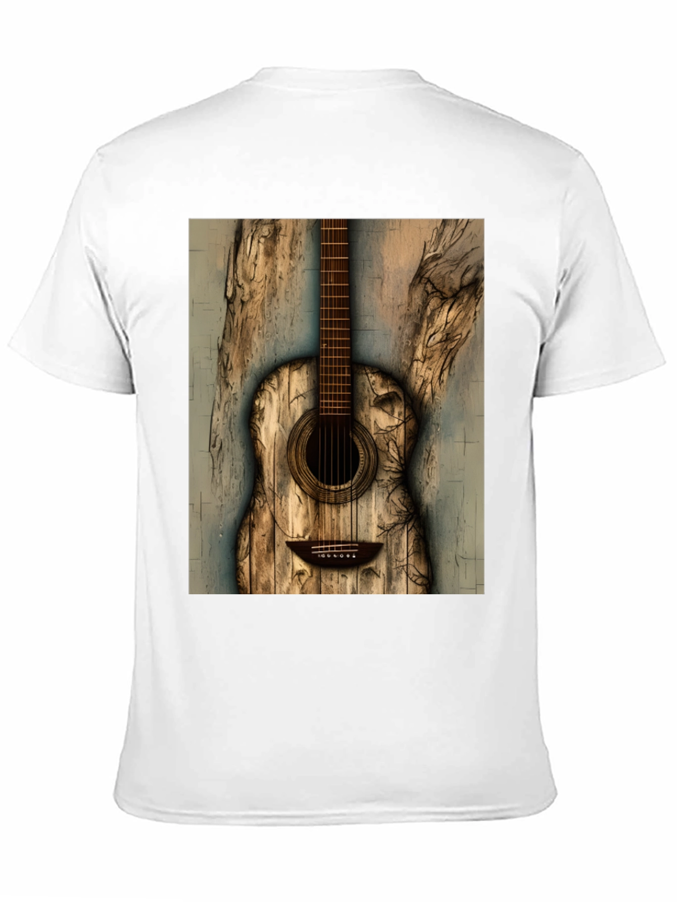 Rustic Wooden Guitar Graphic T-Shirt