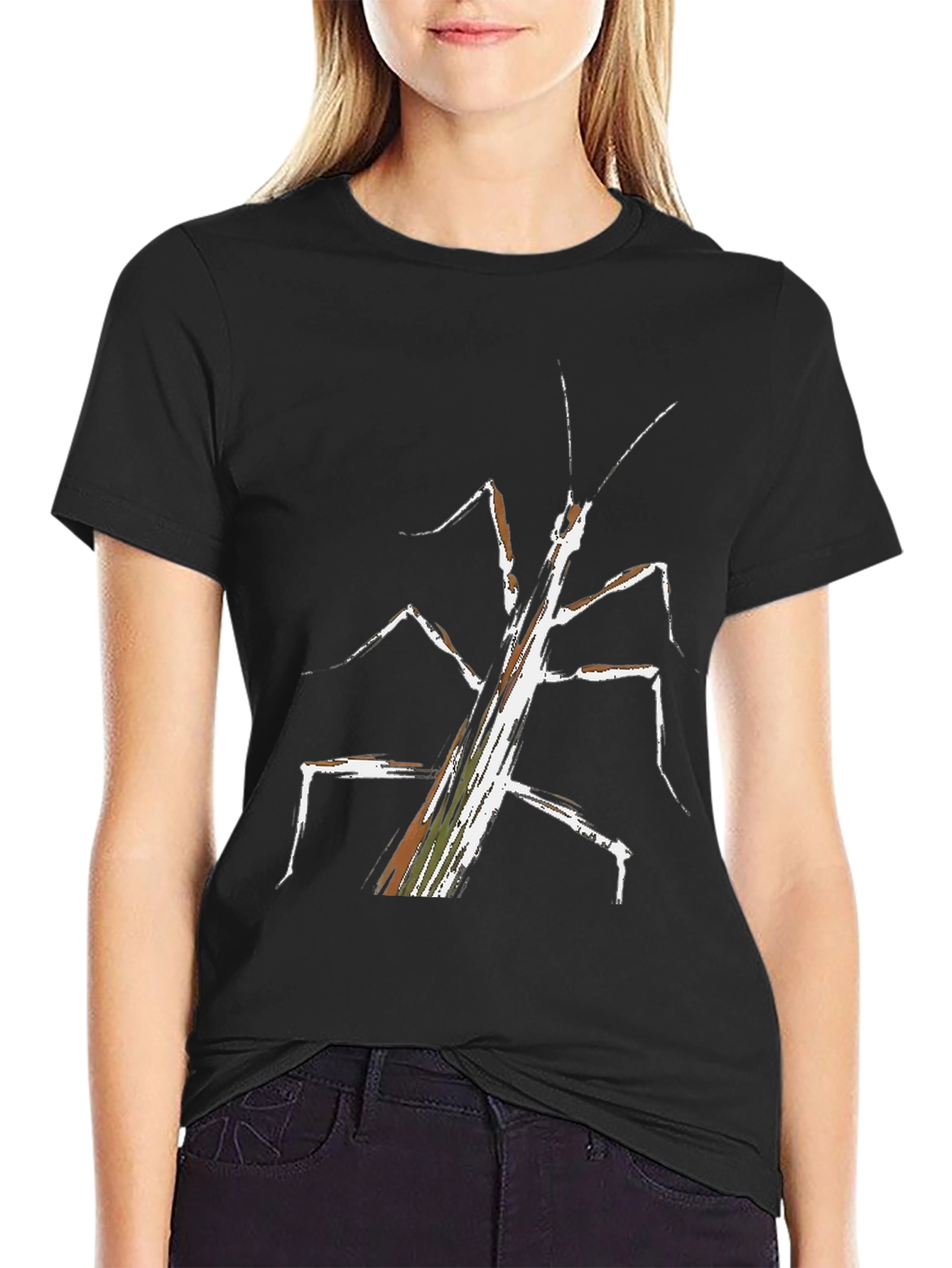Abstract Stick Bug Graphic Tee - Unique Design