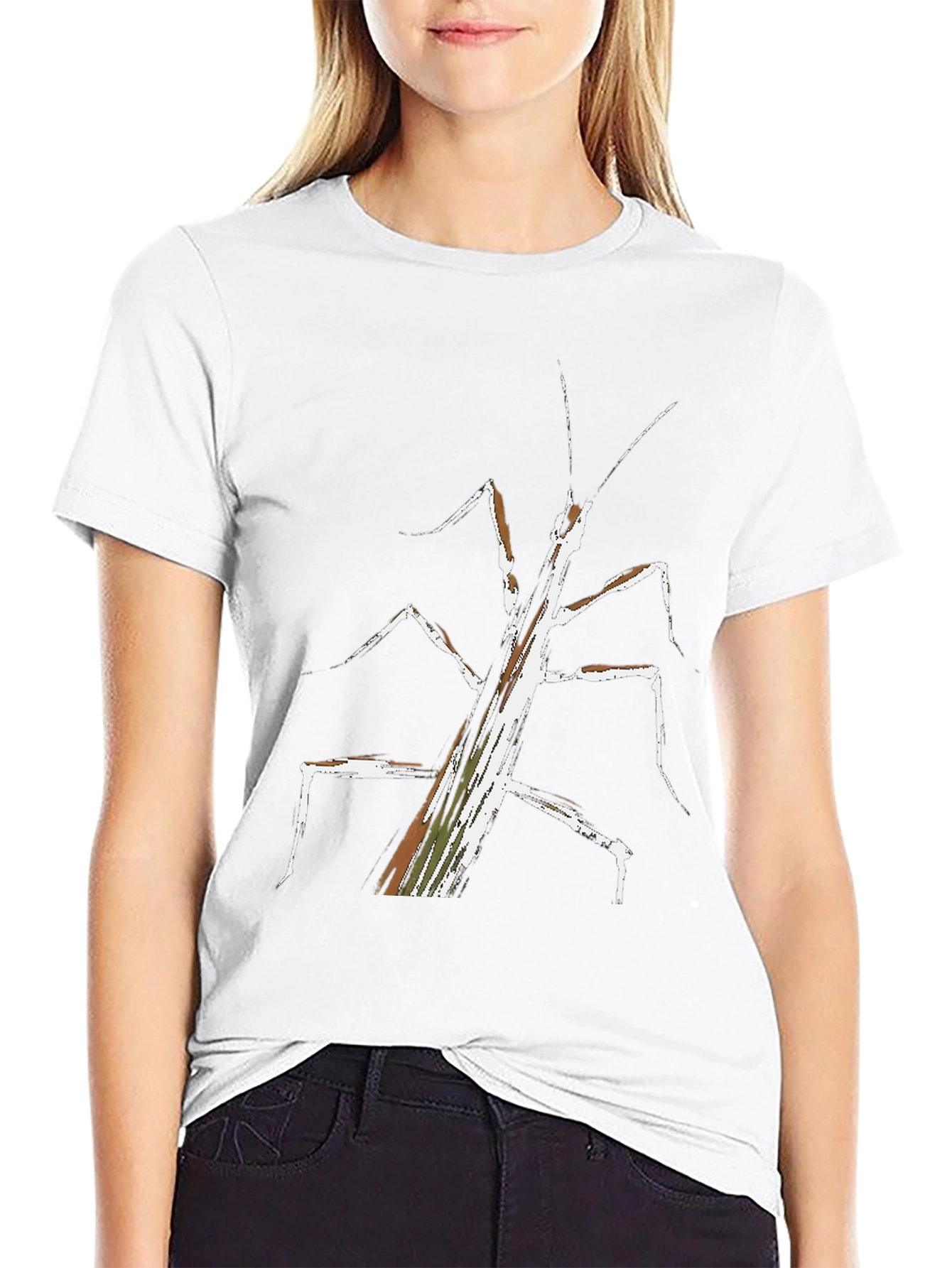 Abstract Stick Bug Graphic Tee - Unique Design