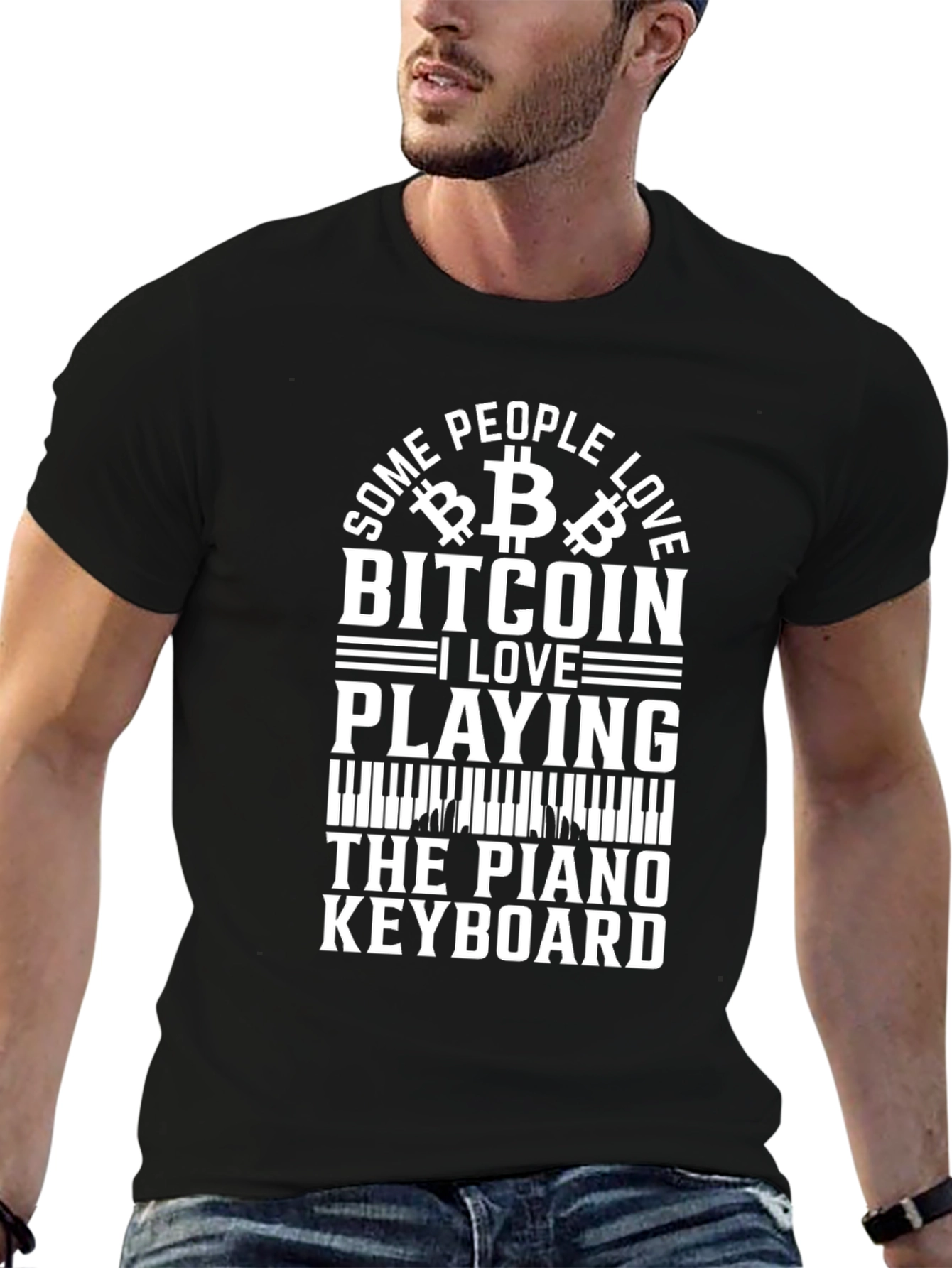 Bitcoin & Piano Keyboard T-Shirt