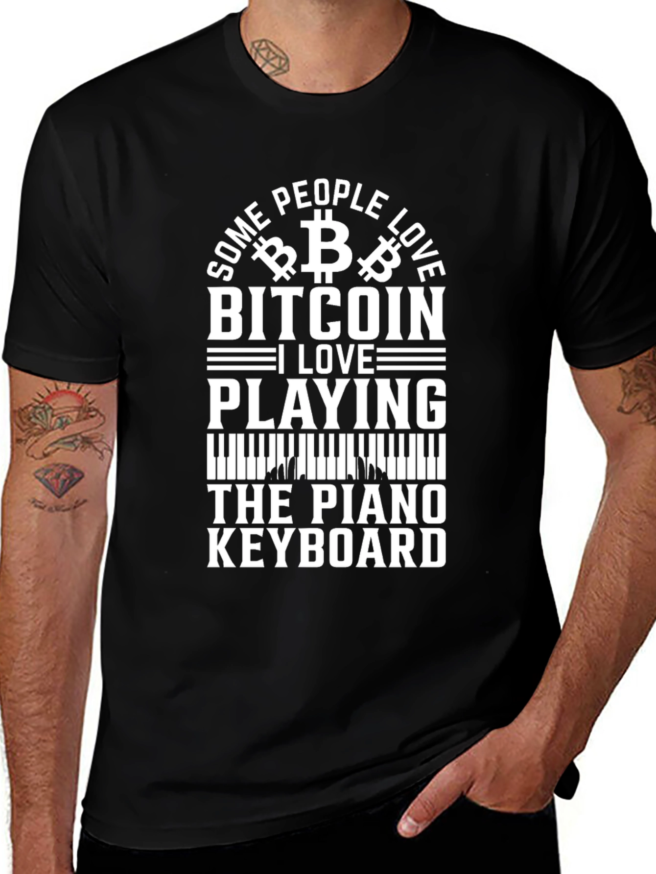 Bitcoin & Piano Keyboard T-Shirt