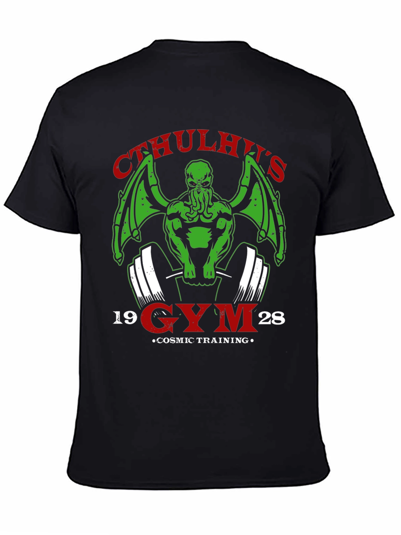 Cthulhus Gym Black T-Shirt: Cosmic Training Apparel