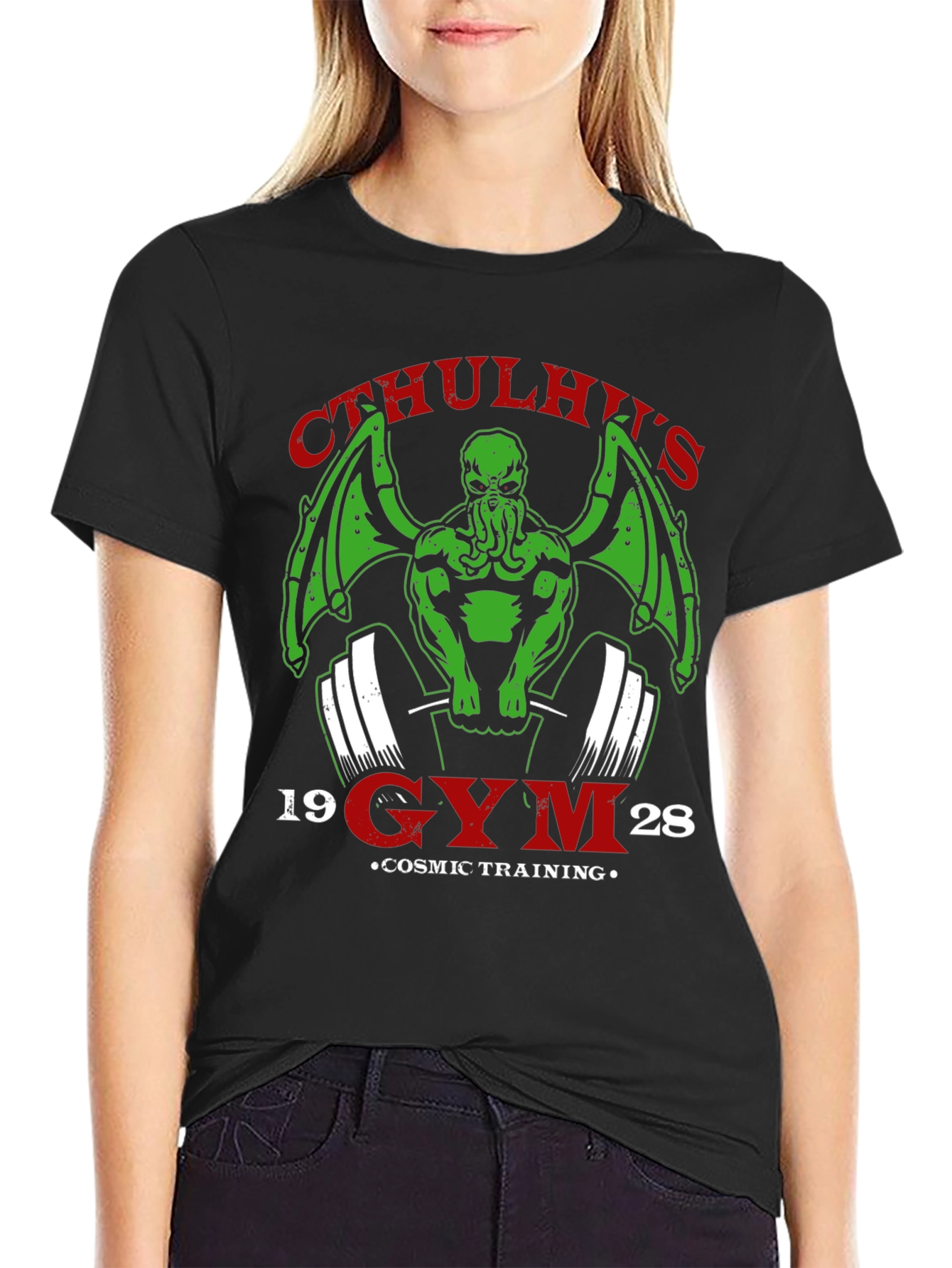 Cthulhus Gym Black T-Shirt: Cosmic Training Apparel