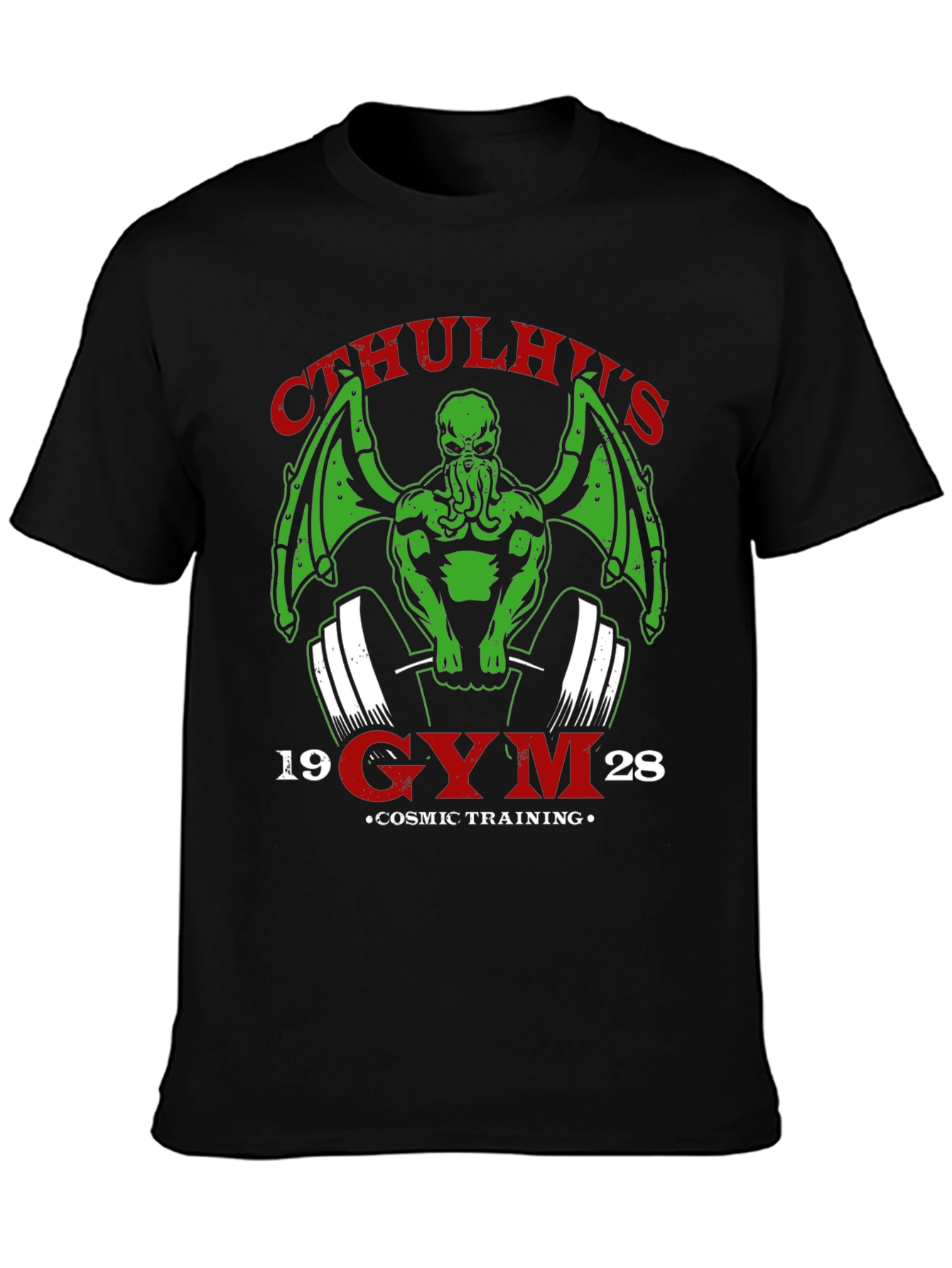 Cthulhus Gym Black T-Shirt: Cosmic Training Apparel