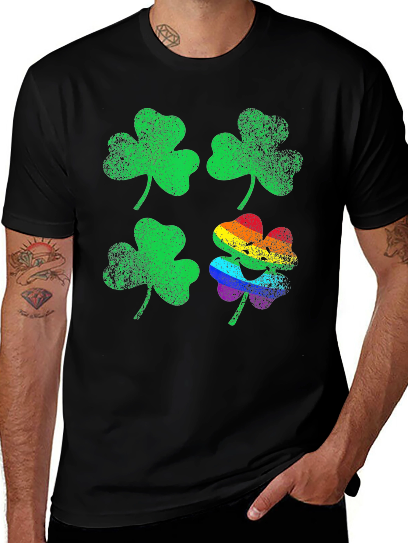 St. Patricks Day Rainbow Shamrock T-Shirt