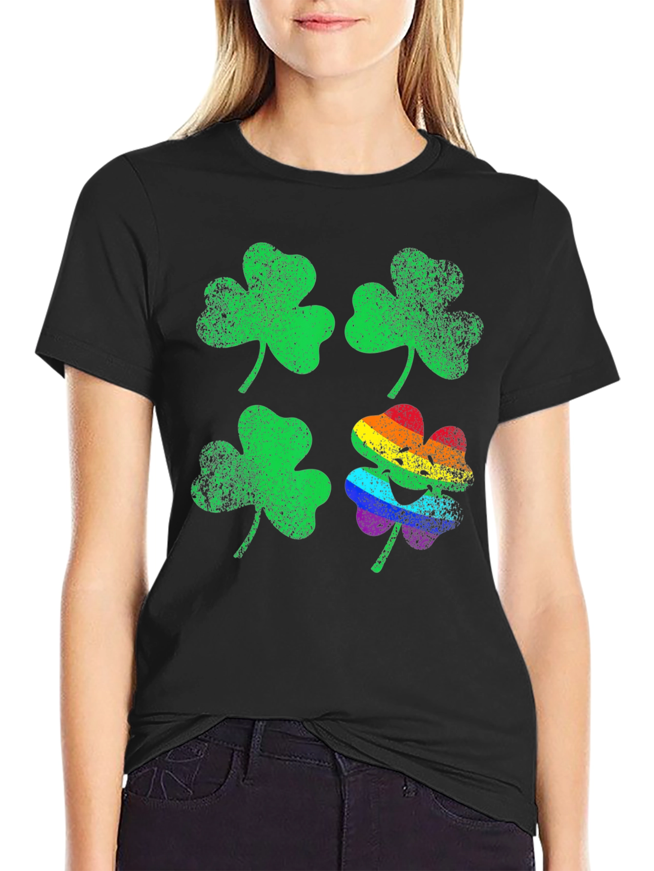St. Patricks Day Rainbow Shamrock T-Shirt
