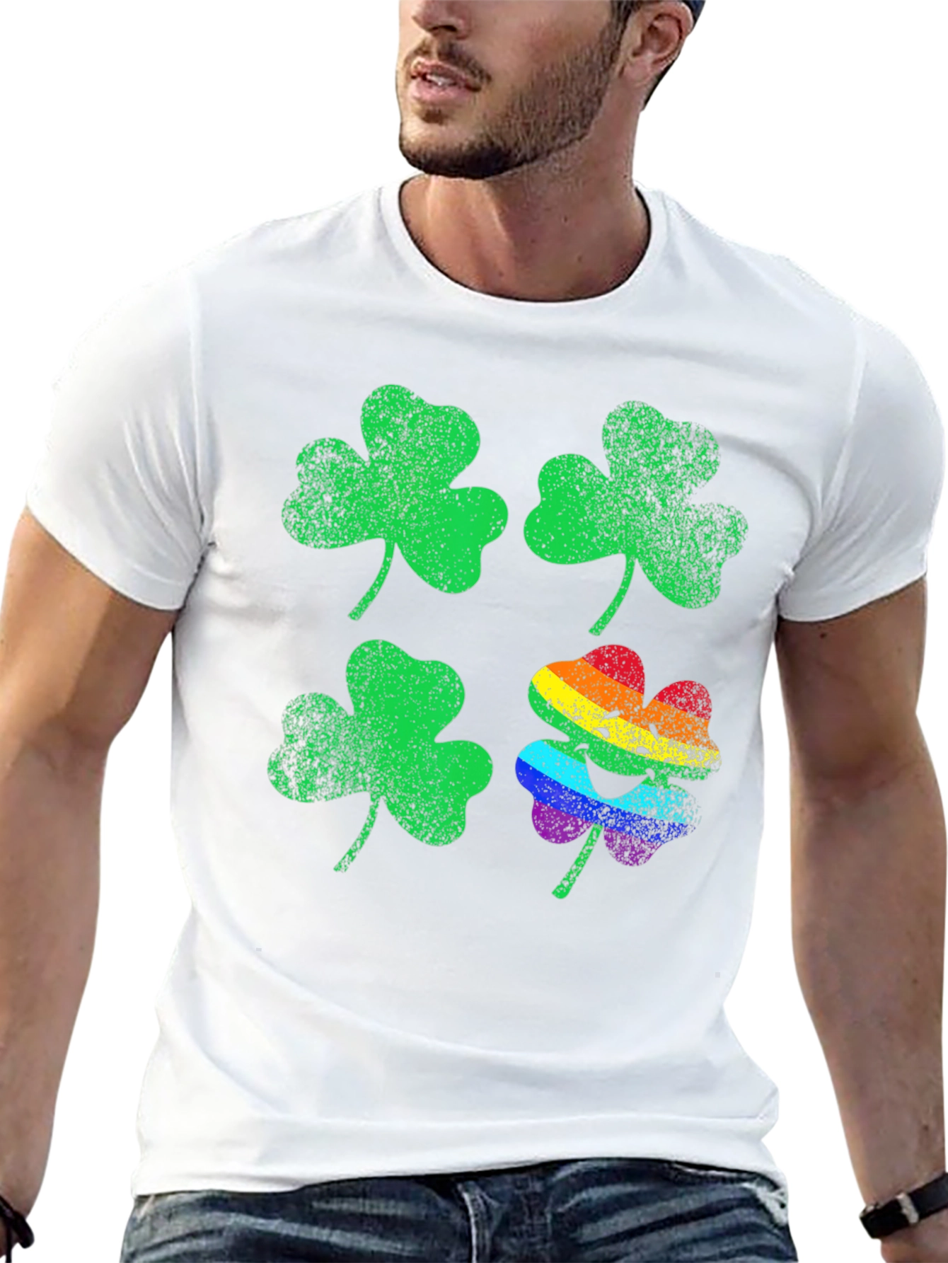 St. Patricks Day Rainbow Shamrock T-Shirt