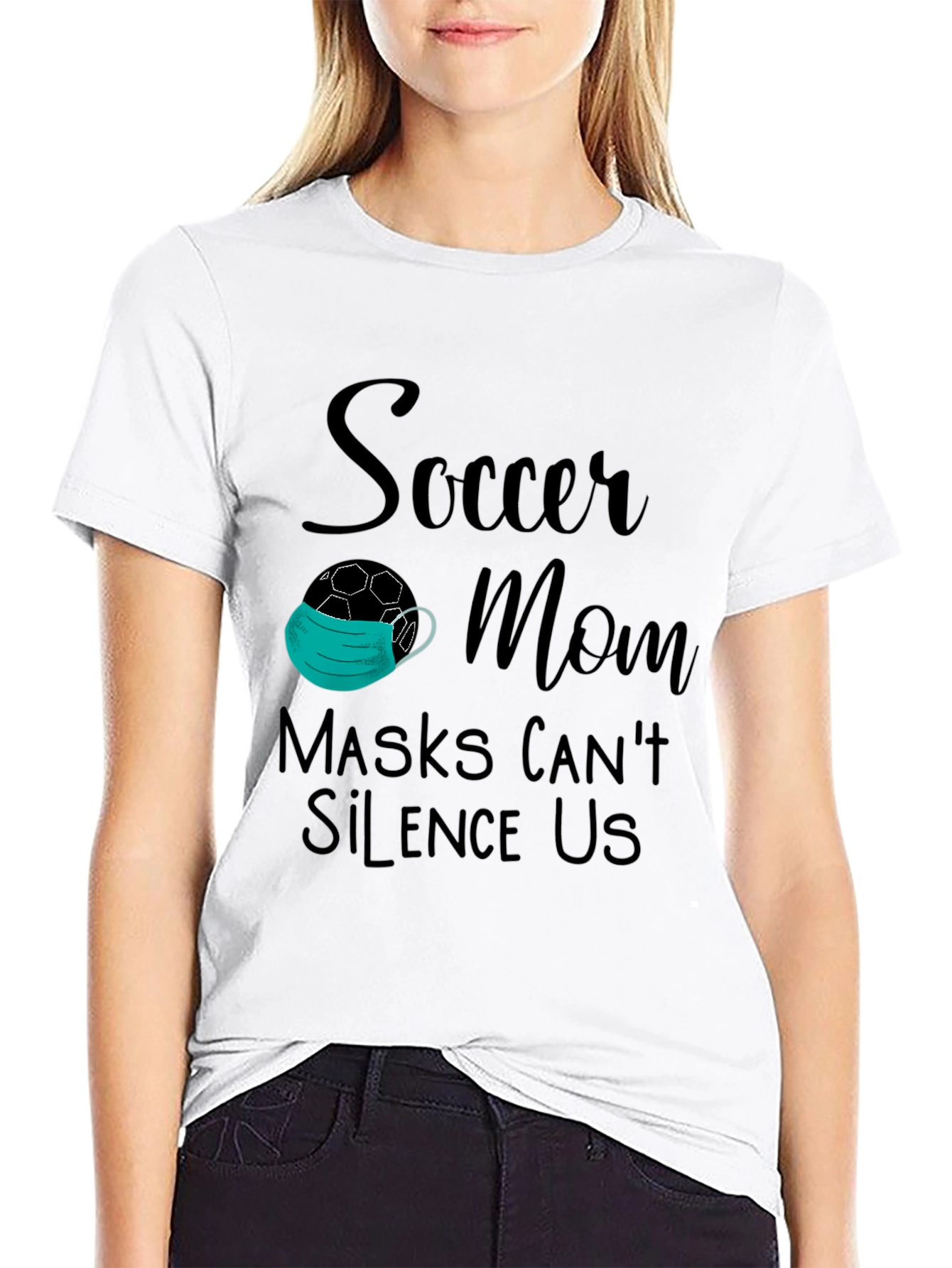 Soccer Mom Masks Cant Silence Us T-Shirt