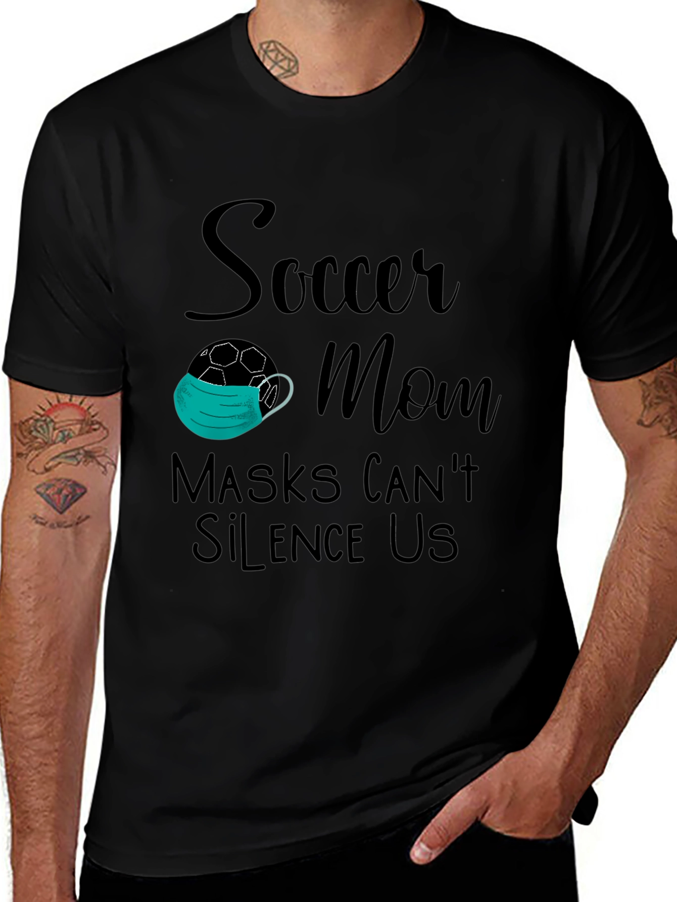 Soccer Mom Masks Cant Silence Us T-Shirt